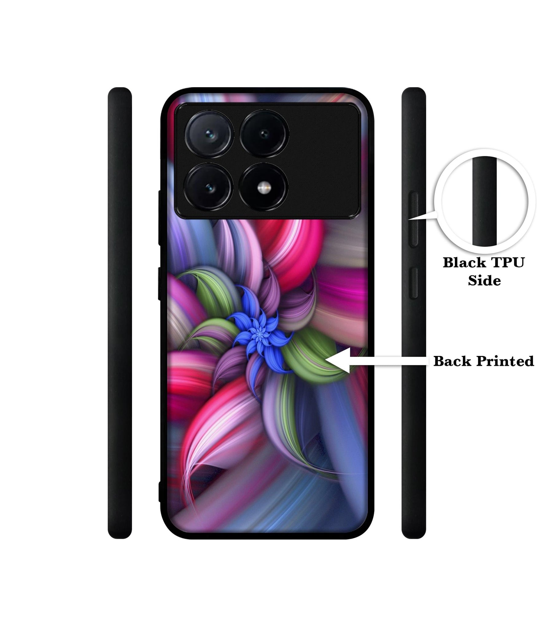 Colorful Flower Design Designer 2D Printed Back Case Cover for Poco X6 Pro 5G / Mi Redmi K70E 5G