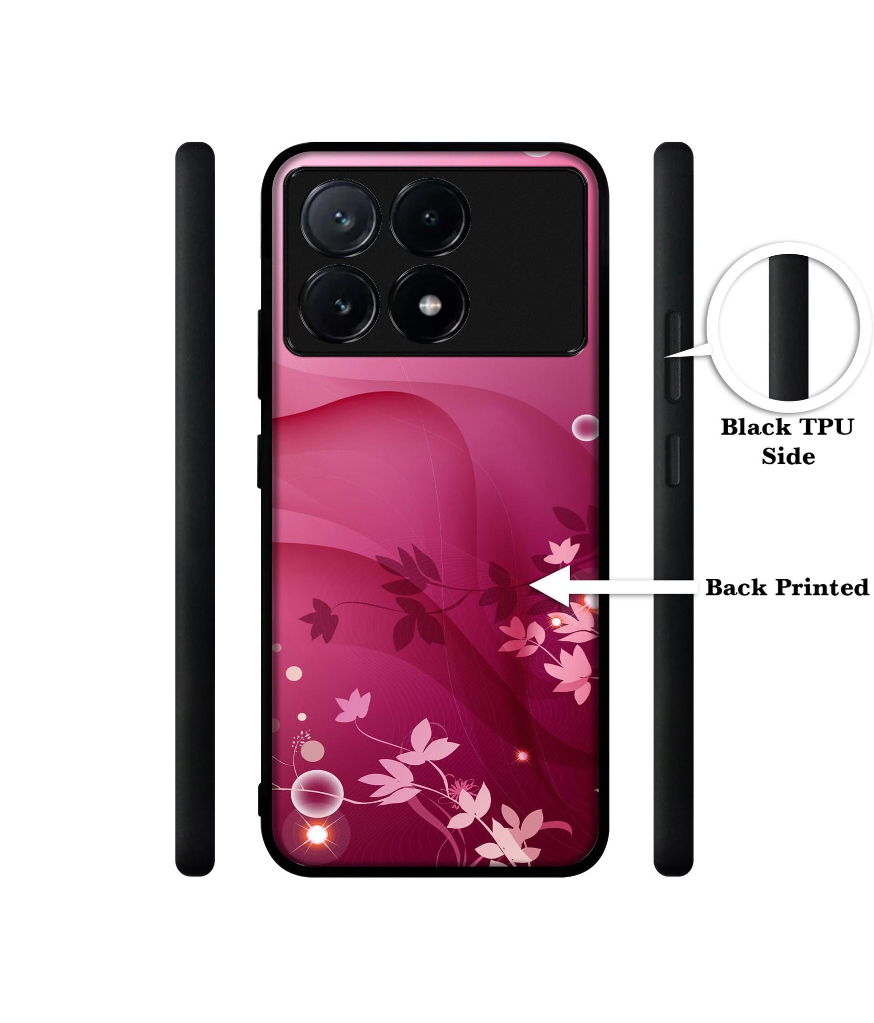 Pink Abstract Design Designer 2D Printed Back Case Cover for Poco X6 Pro 5G / Mi Redmi K70E 5G