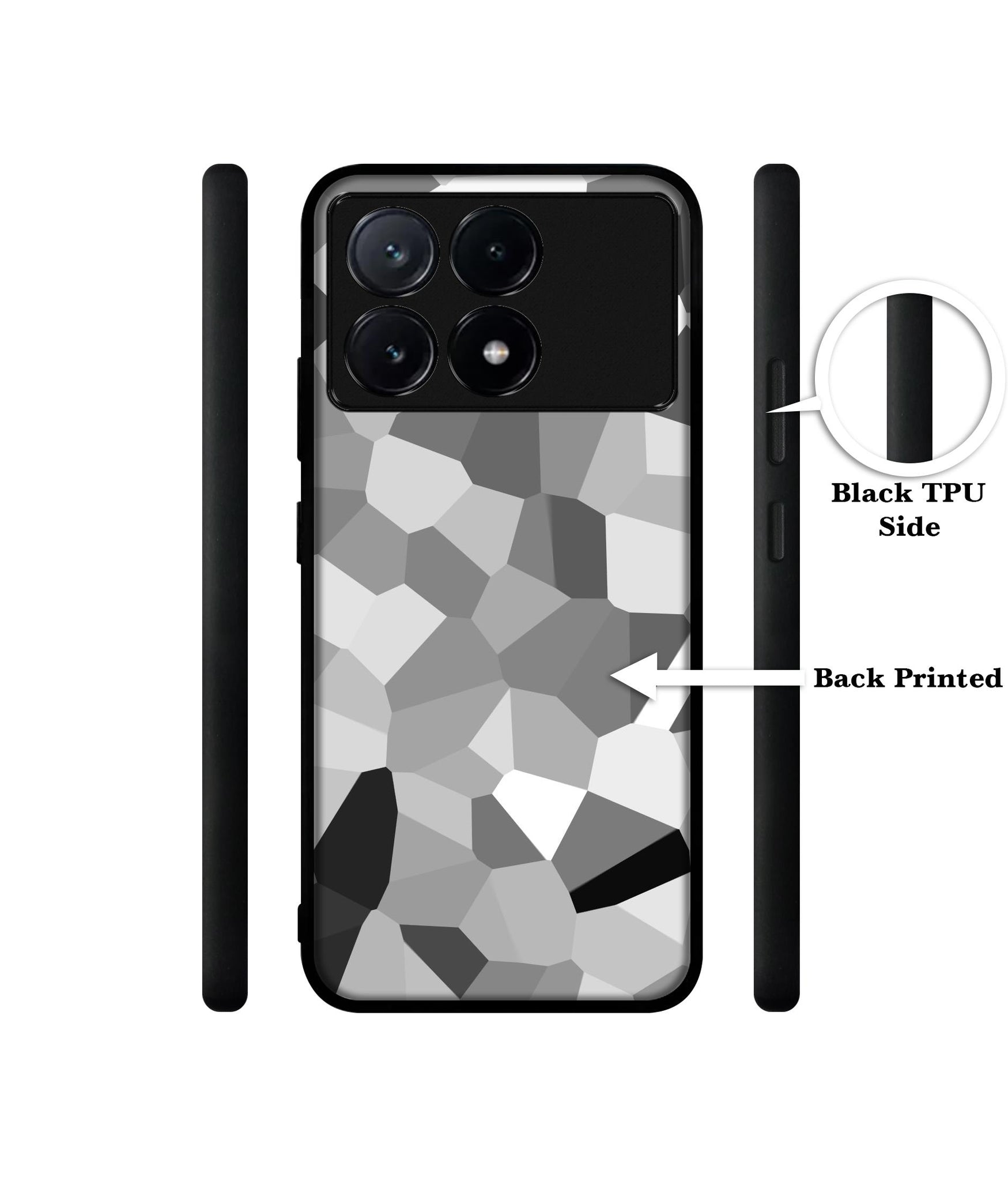 Black & White Mathematical Shape Design Designer 2D Printed Back Case Cover for Poco X6 Pro 5G / Mi Redmi K70E 5G