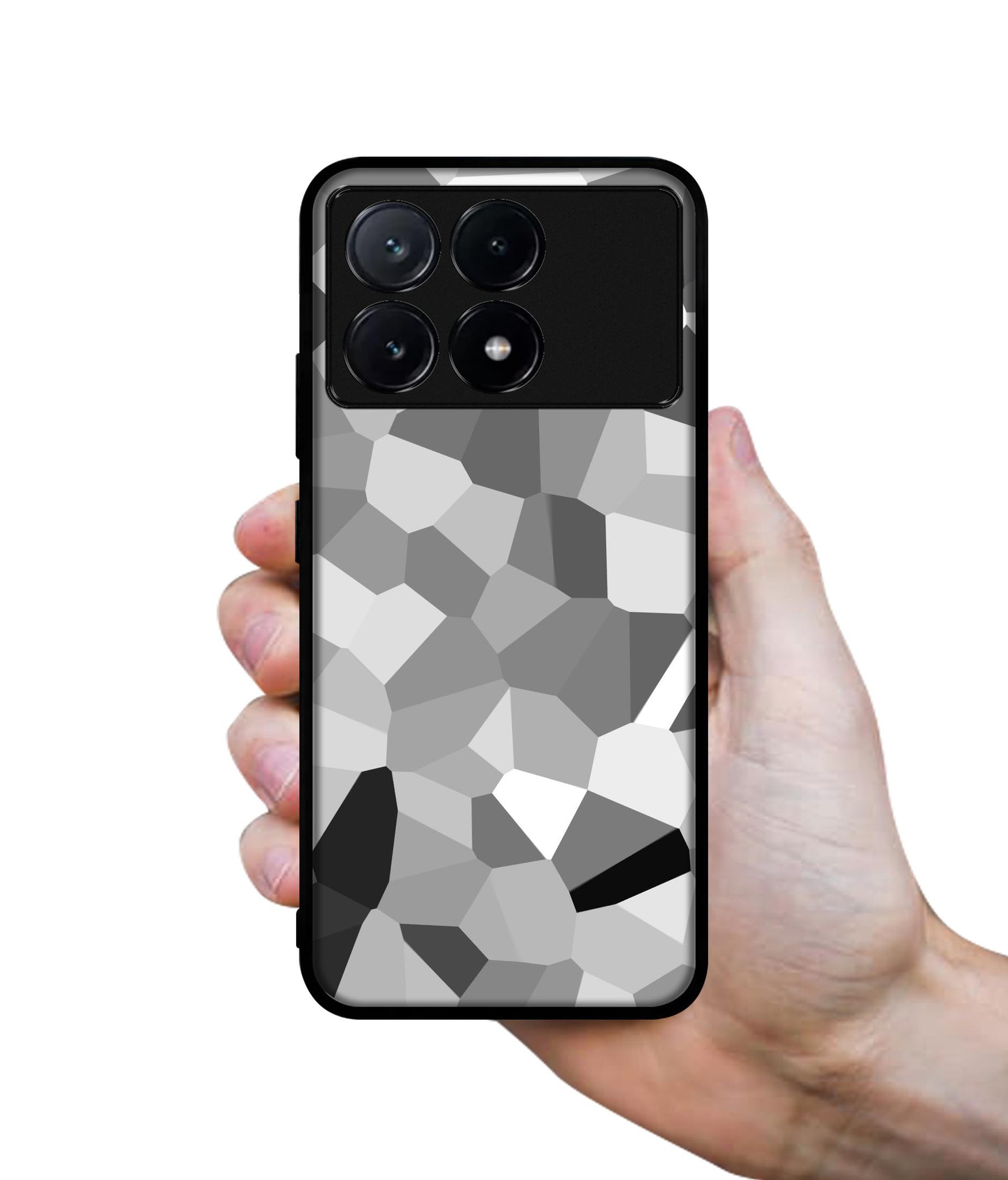 Black & White Mathematical Shape Design Designer 2D Printed Back Case Cover for Poco X6 Pro 5G / Mi Redmi K70E 5G
