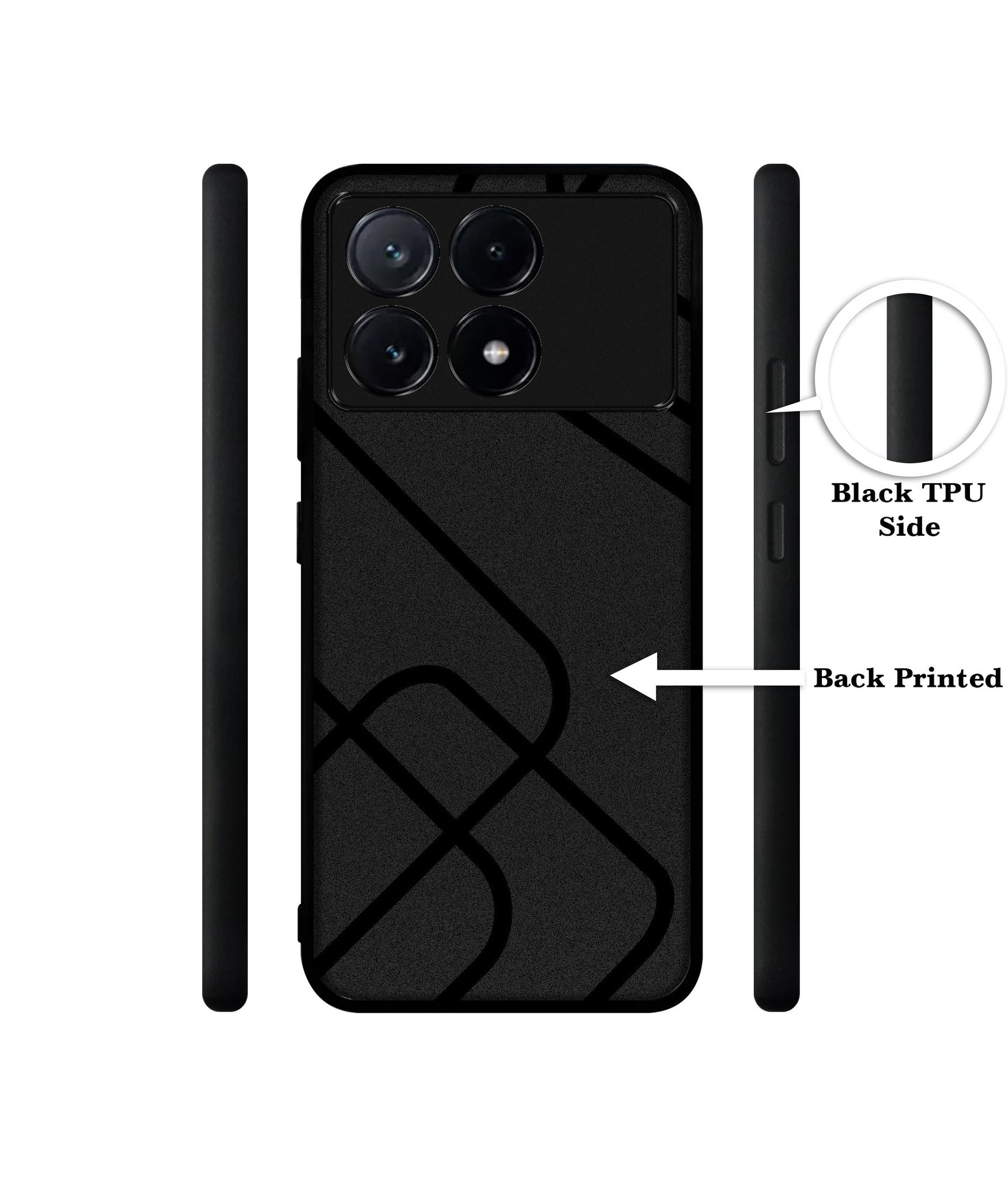 Zig-Zag Black Line Design Designer 2D Printed Back Case Cover for Poco X6 Pro 5G / Mi Redmi K70E 5G