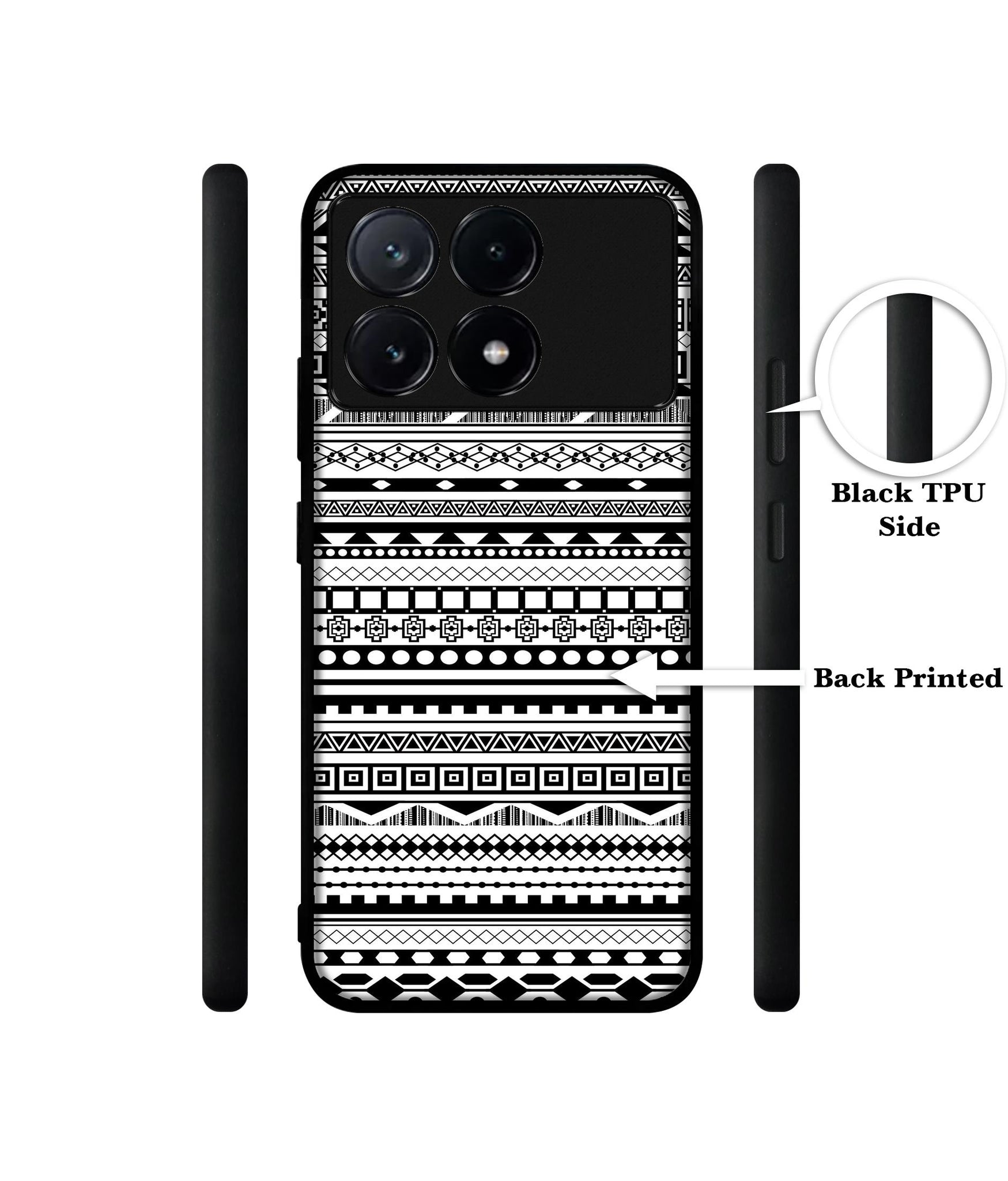Black & White Patterns Design Designer 2D Printed Back Case Cover for Poco X6 Pro 5G / Mi Redmi K70E 5G