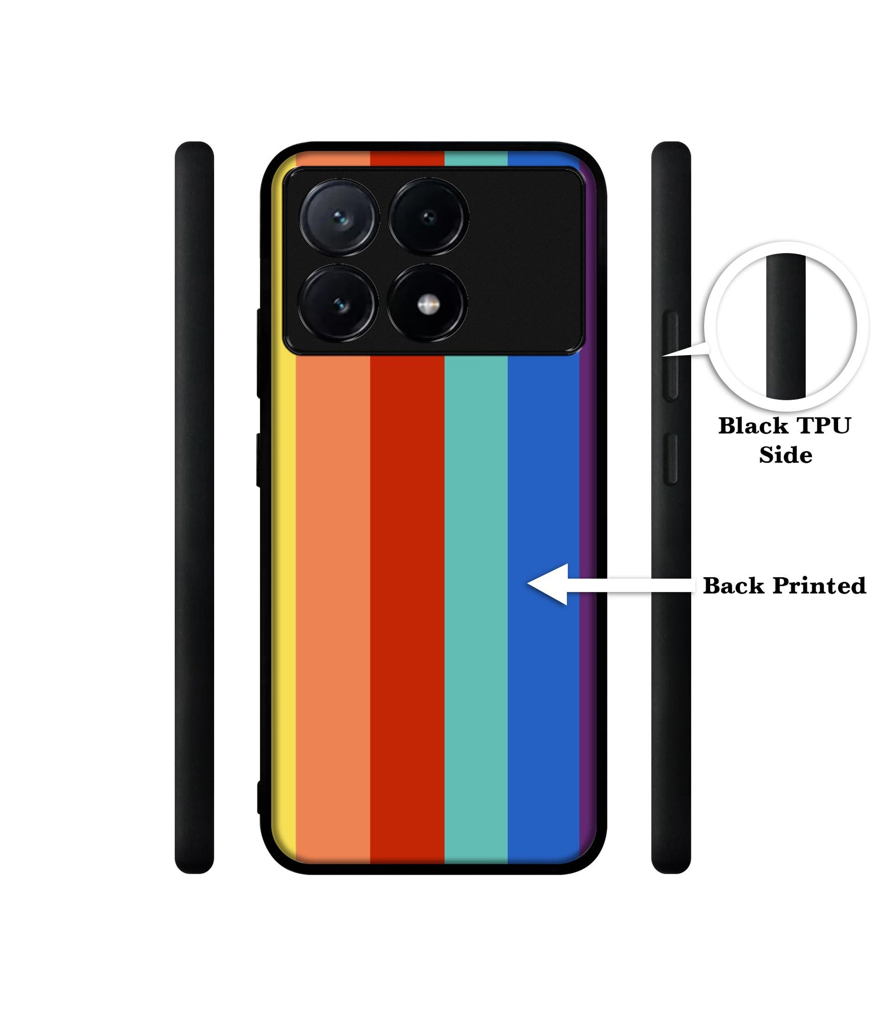 Rainbow Colors Design Designer 2D Printed Back Case Cover for Poco X6 Pro 5G / Mi Redmi K70E 5G