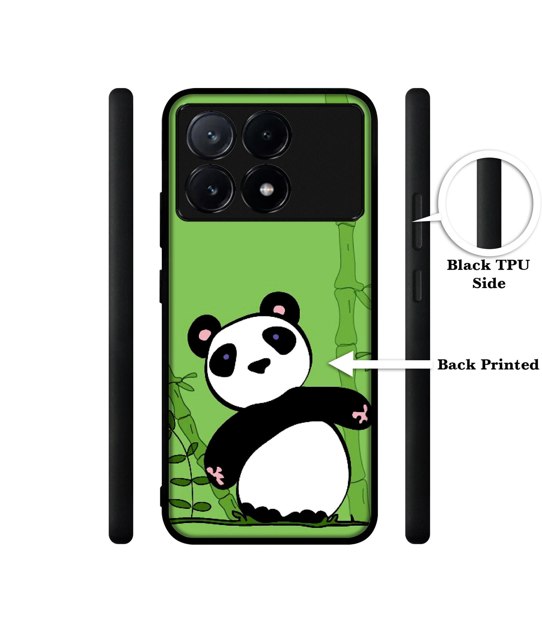 Panda with Bamboo Design Designer 2D Printed Back Case Cover for Poco X6 Pro 5G / Mi Redmi K70E 5G