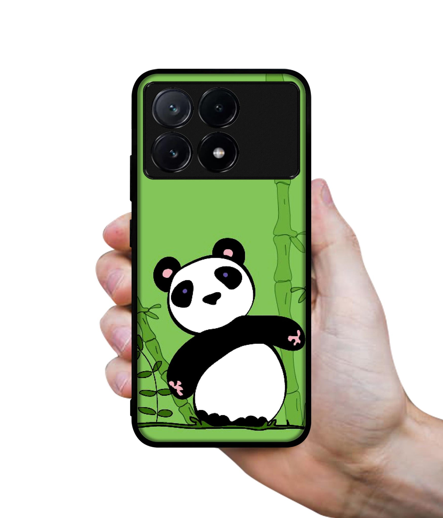 Panda with Bamboo Design Designer 2D Printed Back Case Cover for Poco X6 Pro 5G / Mi Redmi K70E 5G