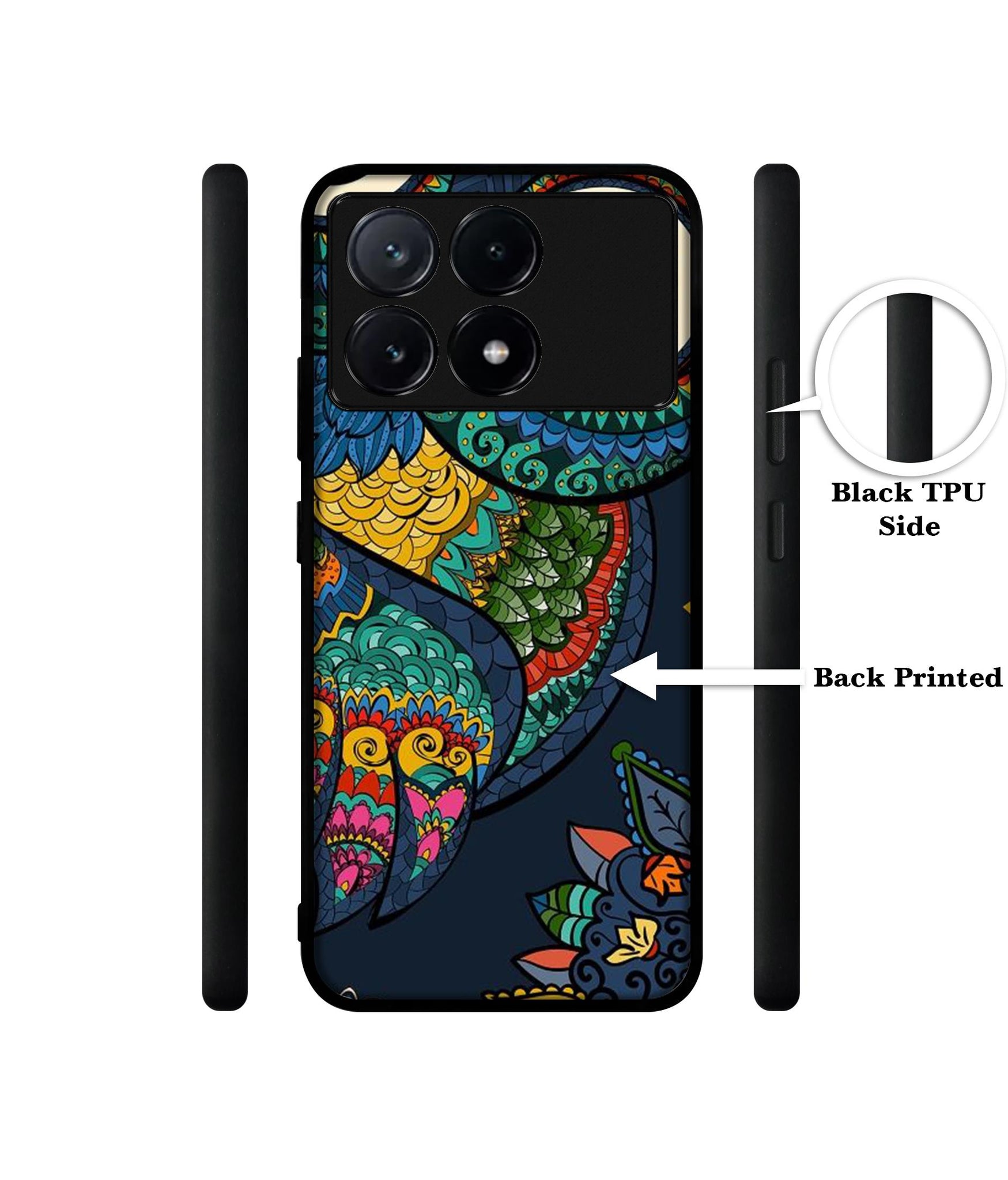 Owl Illustration Design Designer 2D Printed Back Case Cover for Poco X6 Pro 5G / Mi Redmi K70E 5G