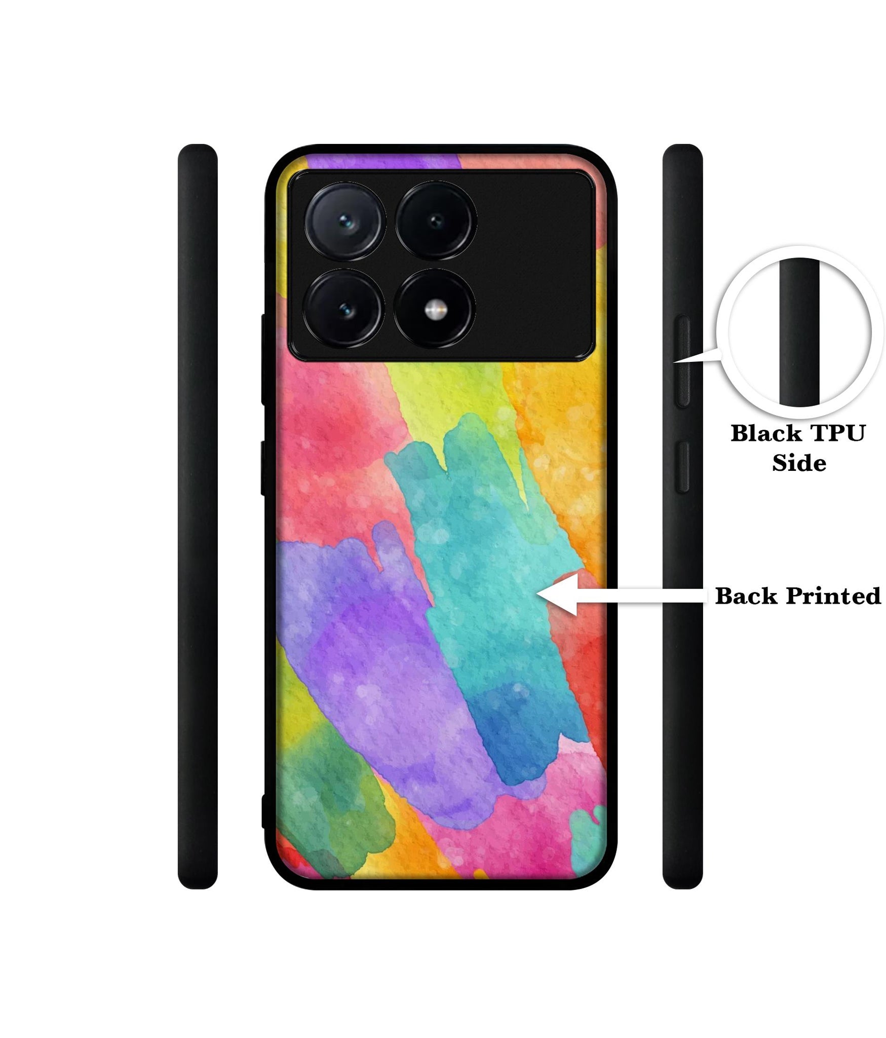 Water Paint Colorful Abstract Design Designer 2D Printed Back Case Cover for Poco X6 Pro 5G / Mi Redmi K70E 5G