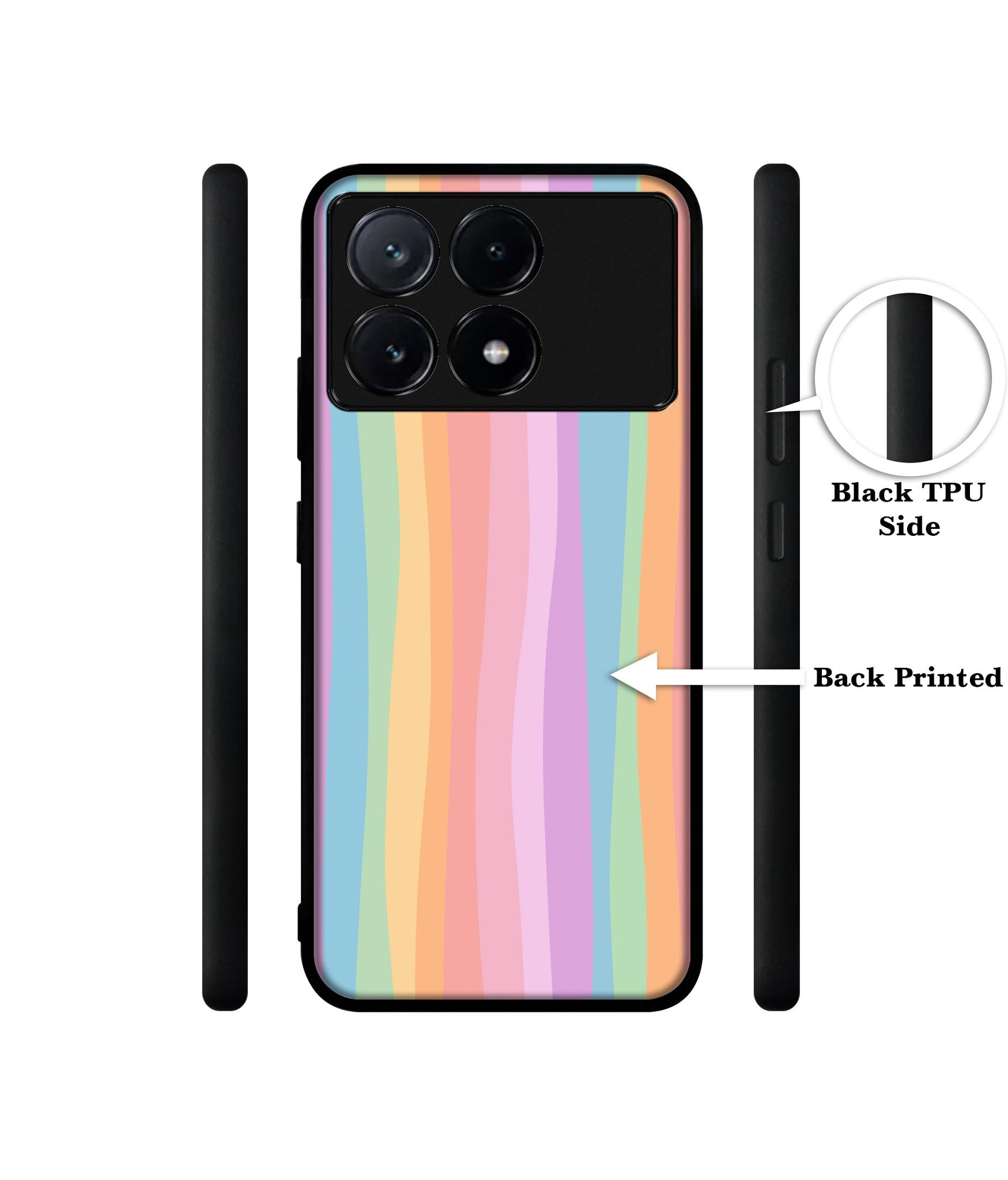 Cool Rainbow Design Designer 2D Printed Back Case Cover for Poco X6 Pro 5G / Mi Redmi K70E 5G