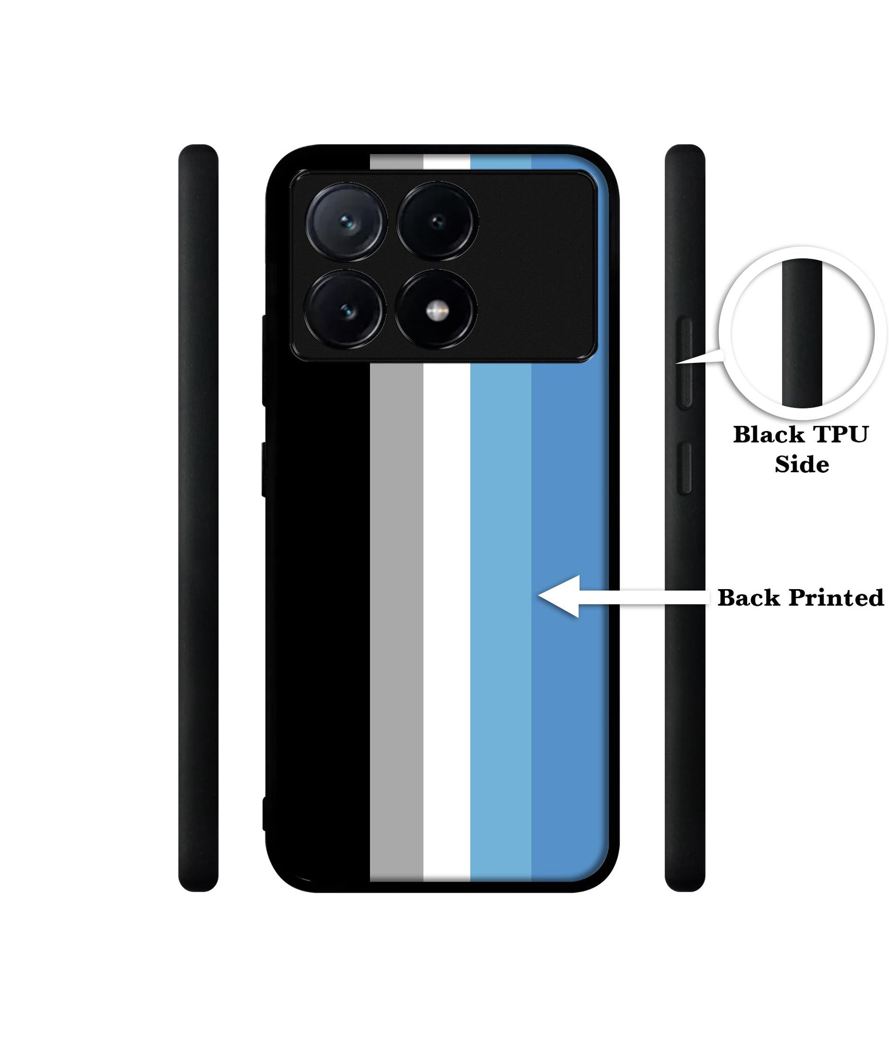 White and Blue Lines Design Designer 2D Printed Back Case Cover for Poco X6 Pro 5G / Mi Redmi K70E 5G