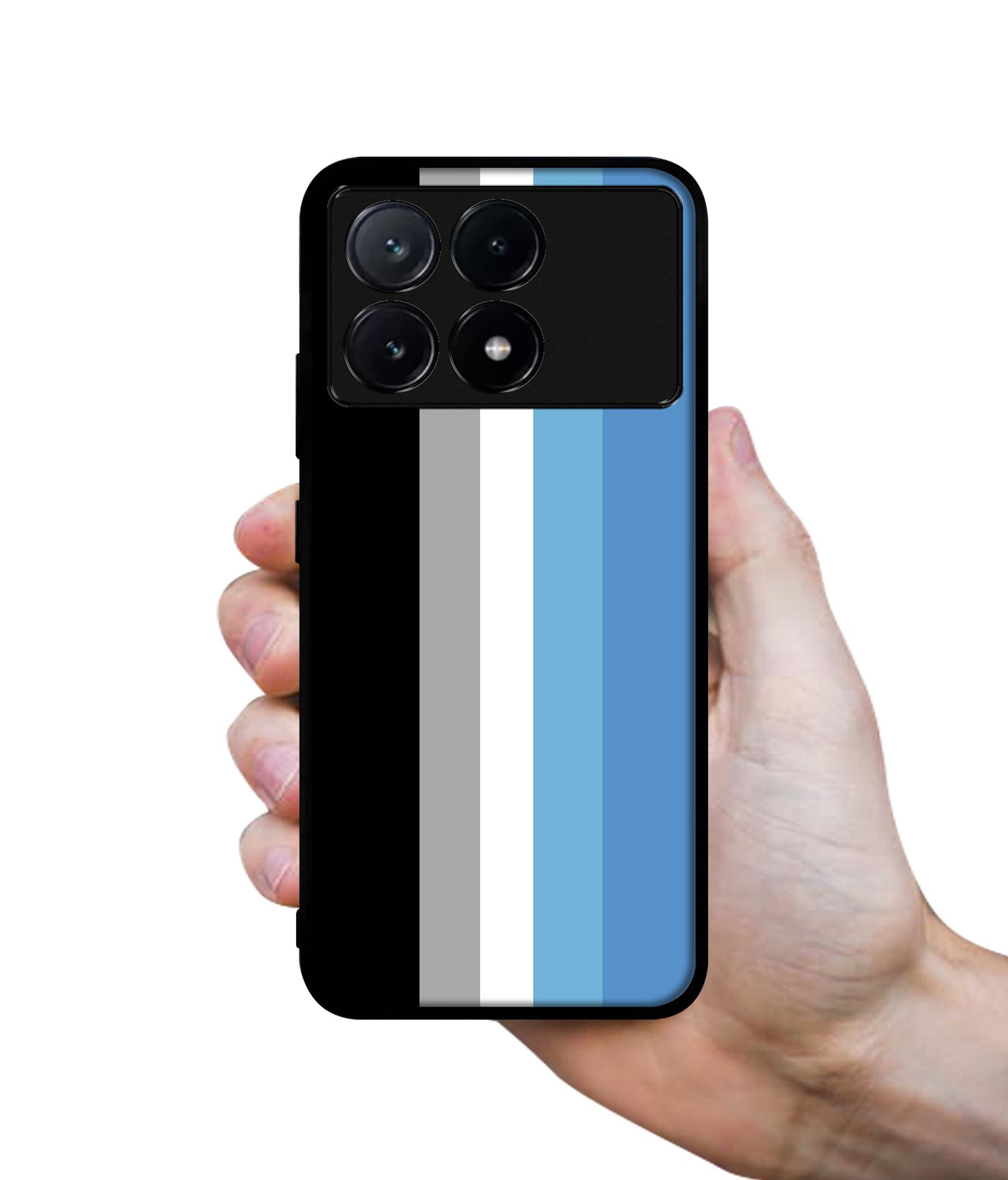White and Blue Lines Design Designer 2D Printed Back Case Cover for Poco X6 Pro 5G / Mi Redmi K70E 5G