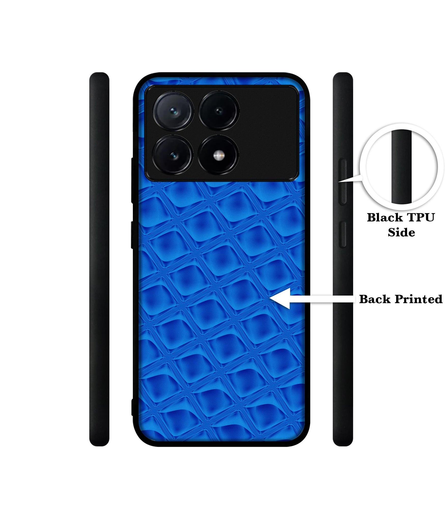 Blue Diamond Design Designer 2D Printed Back Case Cover for Poco X6 Pro 5G / Mi Redmi K70E 5G
