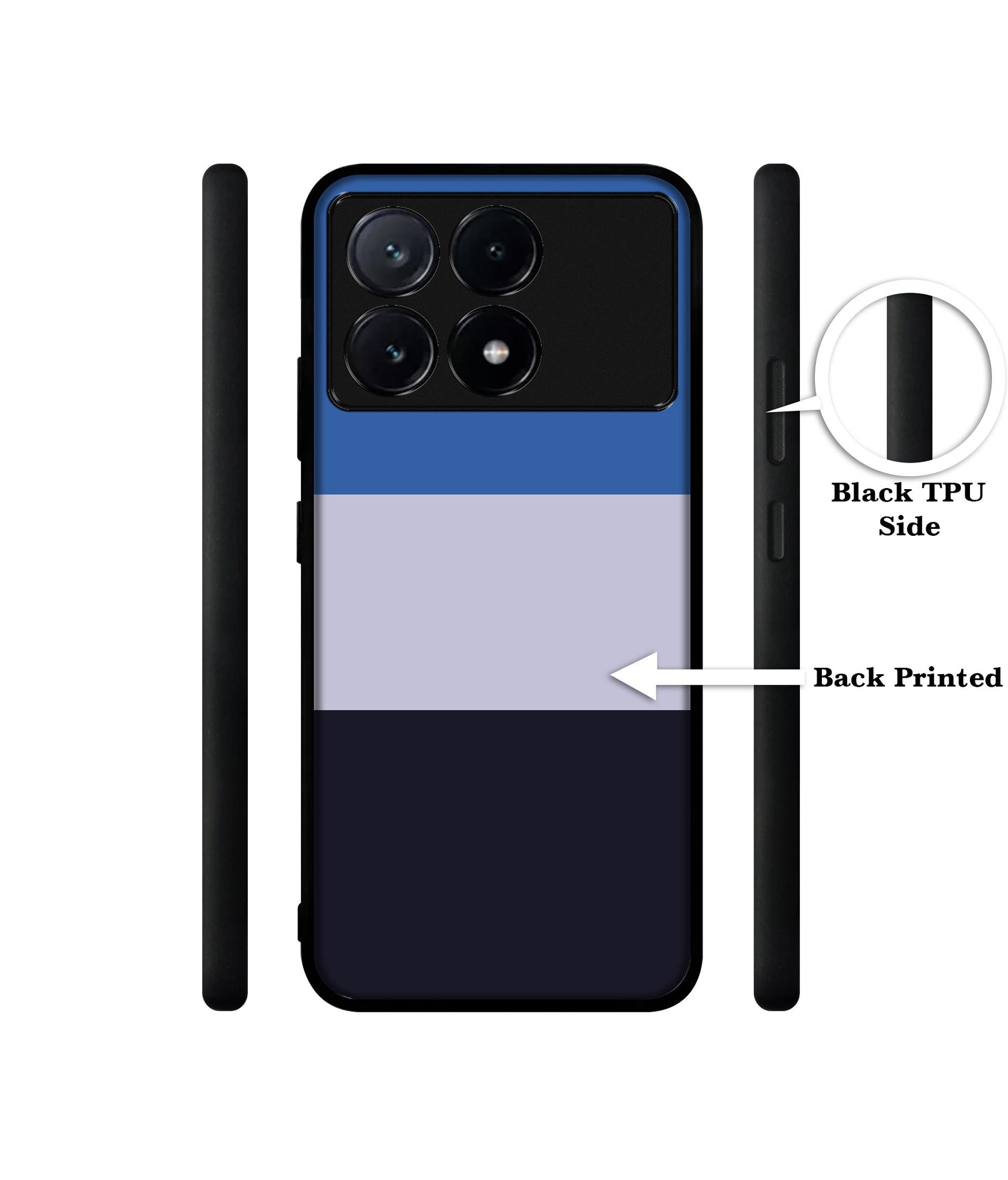 Three Color Stripes Design Designer 2D Printed Back Case Cover for Poco X6 Pro 5G / Mi Redmi K70E 5G