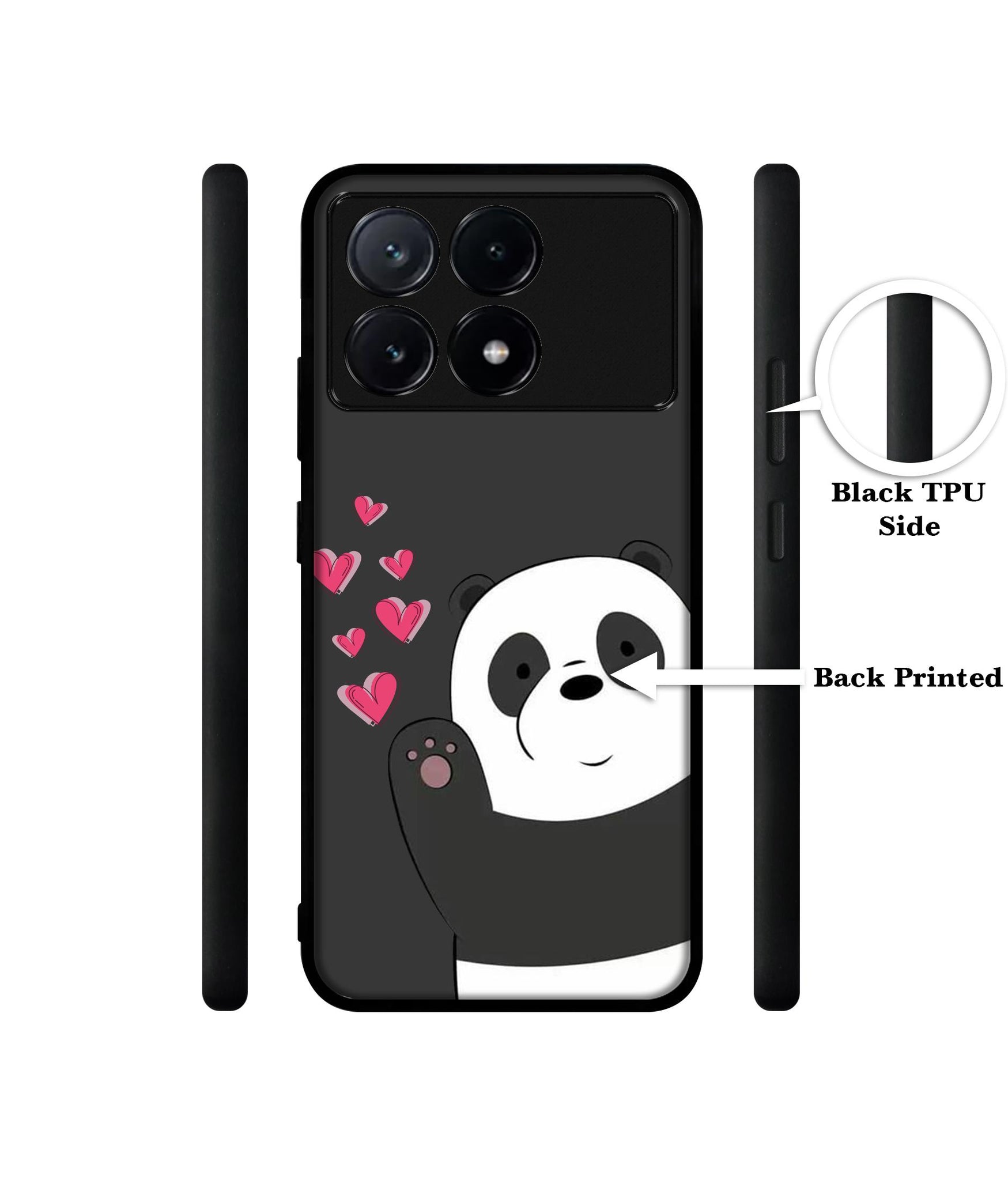 Love Panda Design Designer 2D Printed Back Case Cover for Poco X6 Pro 5G / Mi Redmi K70E 5G