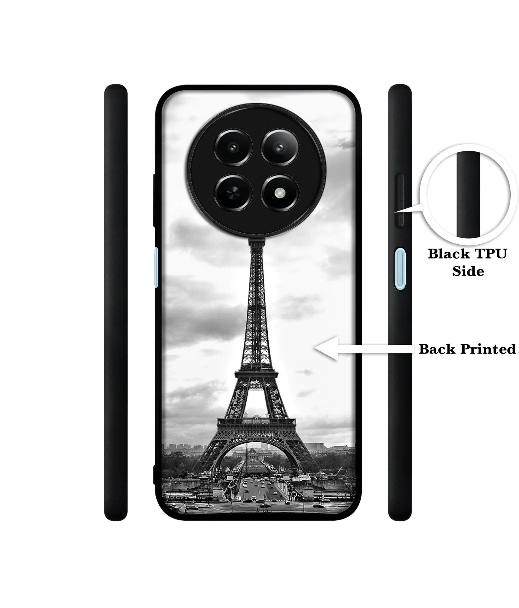 Eiffel Tower Design Designer 2D Printed Back Case Cover for Realme 12 5G / 13 5G / 12x 5G / C65 5G / Narzo 70x 5G / N65 5G