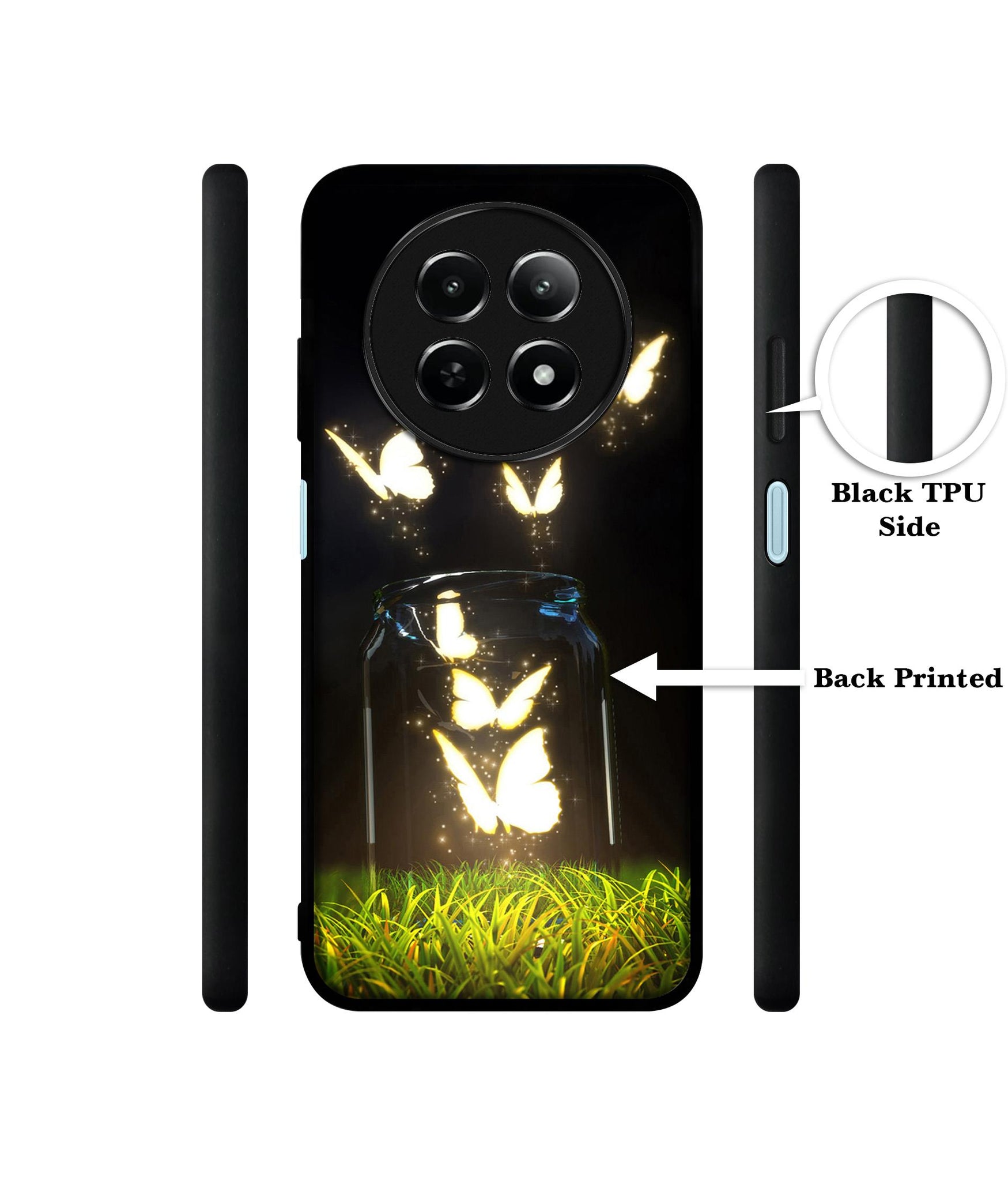 Butterfly Design Designer 2D Printed Back Case Cover for Realme 12 5G / 13 5G / 12x 5G / C65 5G / Narzo 70x 5G / N65 5G