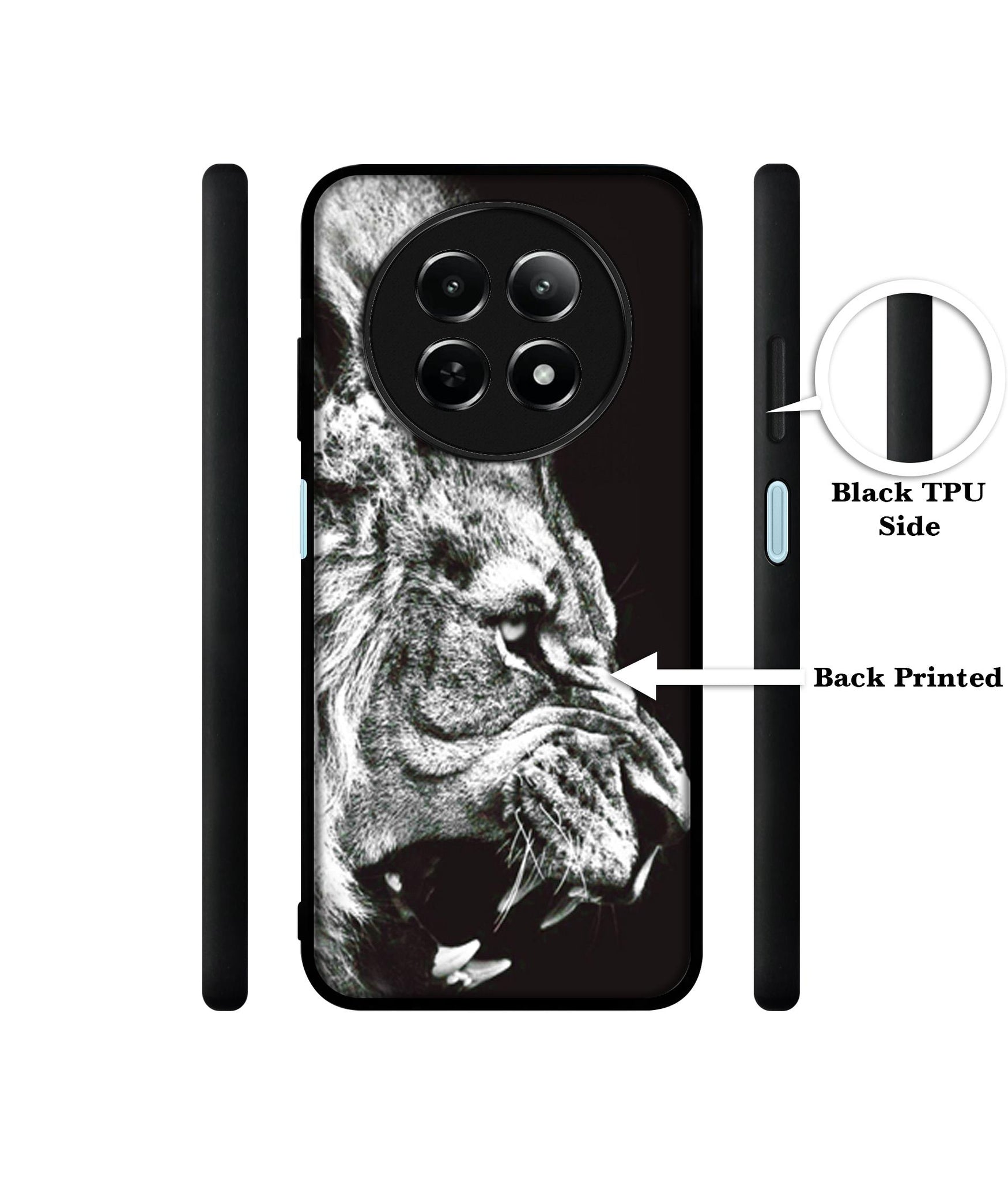 Angry Lion Design Designer 2D Printed Back Case Cover for Realme 12 5G / 13 5G / 12x 5G / C65 5G / Narzo 70x 5G / N65 5G