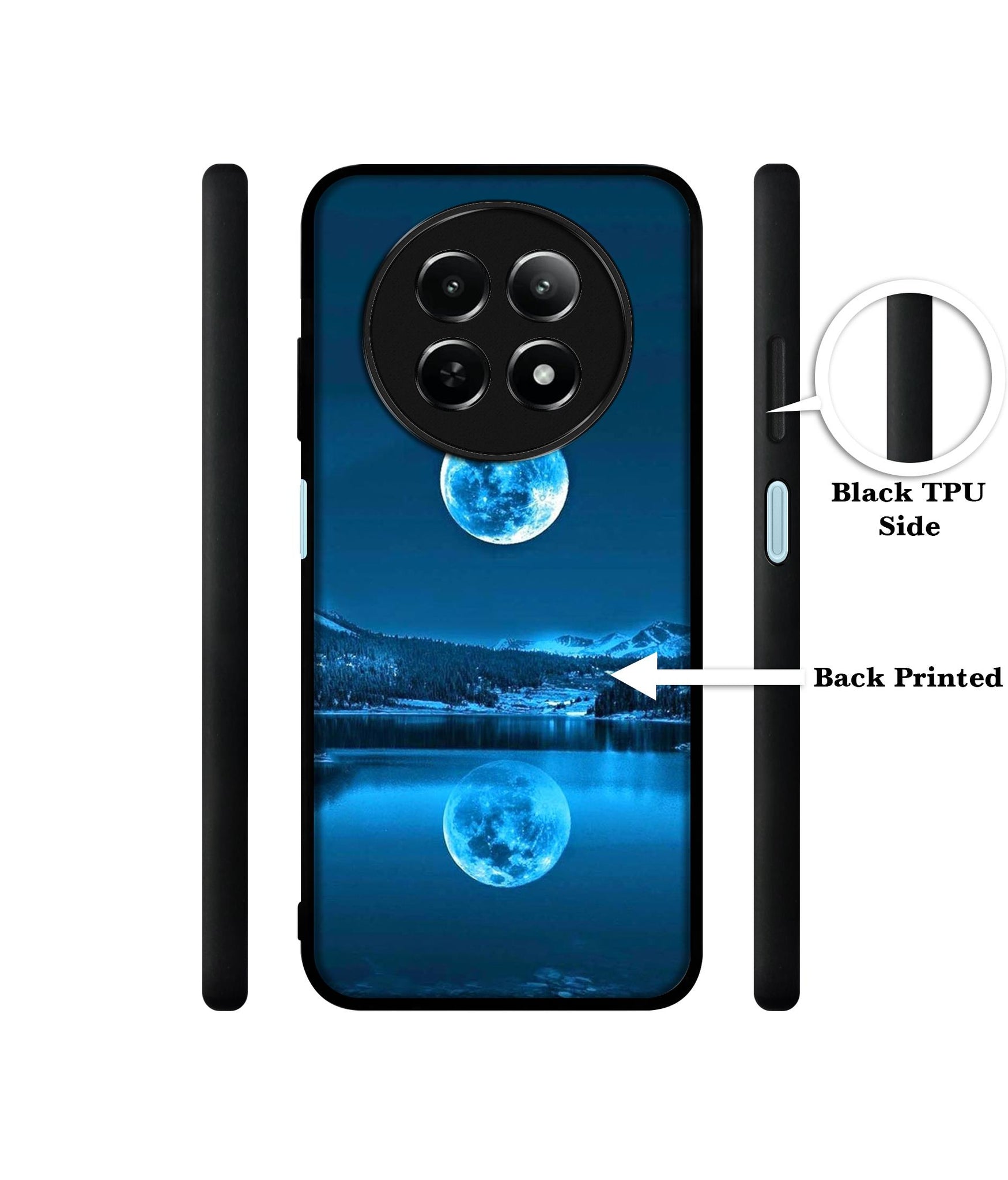 Awesome Moon Design Designer 2D Printed Back Case Cover for Realme 12 5G / 13 5G / 12x 5G / C65 5G / Narzo 70x 5G / N65 5G