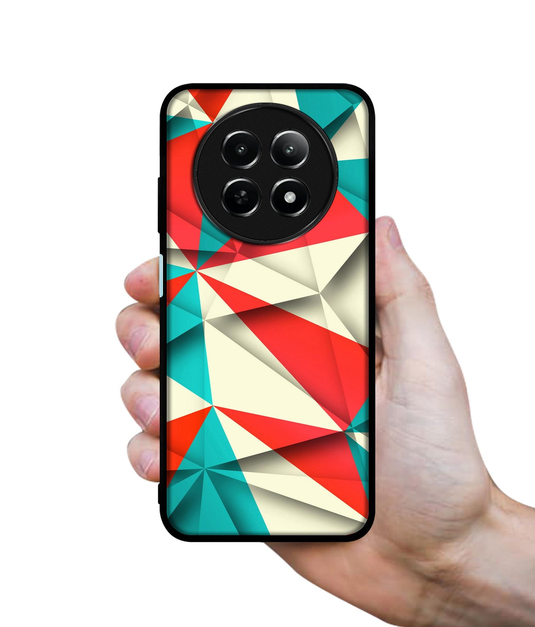 Red Blue White Pattern Design Designer 2D Printed Back Case Cover for Realme 12 5G / 13 5G / 12x 5G / C65 5G / Narzo 70x 5G / N65 5G