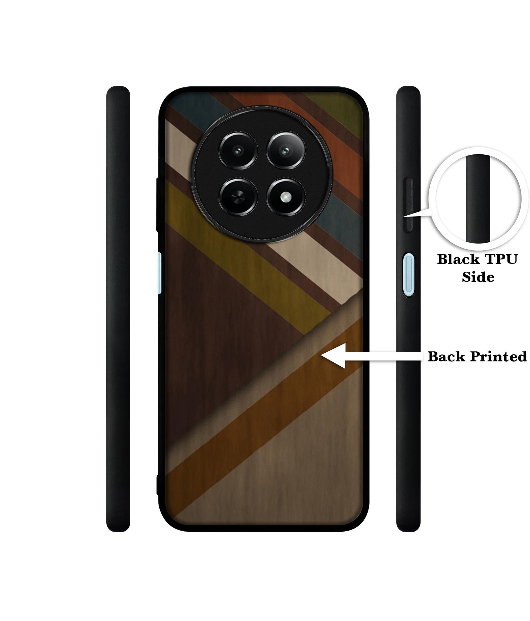 Colorful Wooden Pattern Design Designer 2D Printed Back Case Cover for Realme 12 5G / 13 5G / 12x 5G / C65 5G / Narzo 70x 5G / N65 5G
