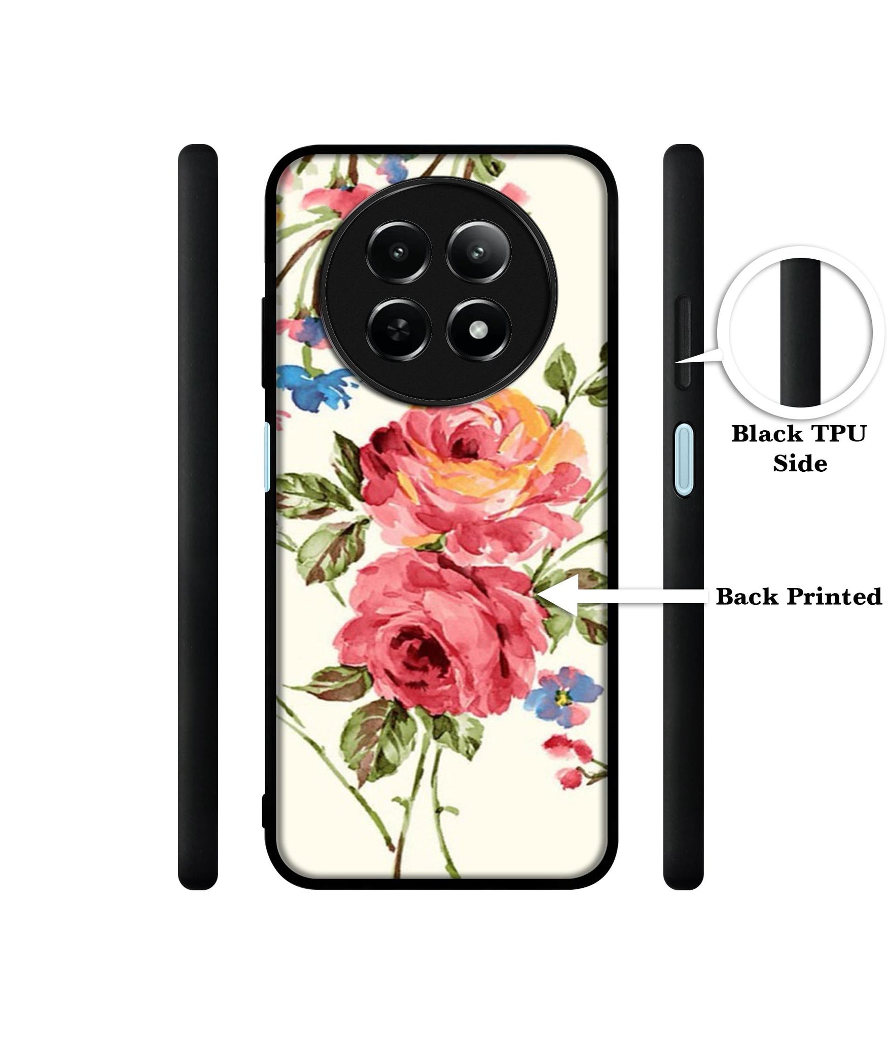 Vintage Painting Flower Design Designer 2D Printed Back Case Cover for Realme 12 5G / 13 5G / 12x 5G / C65 5G / Narzo 70x 5G / N65 5G
