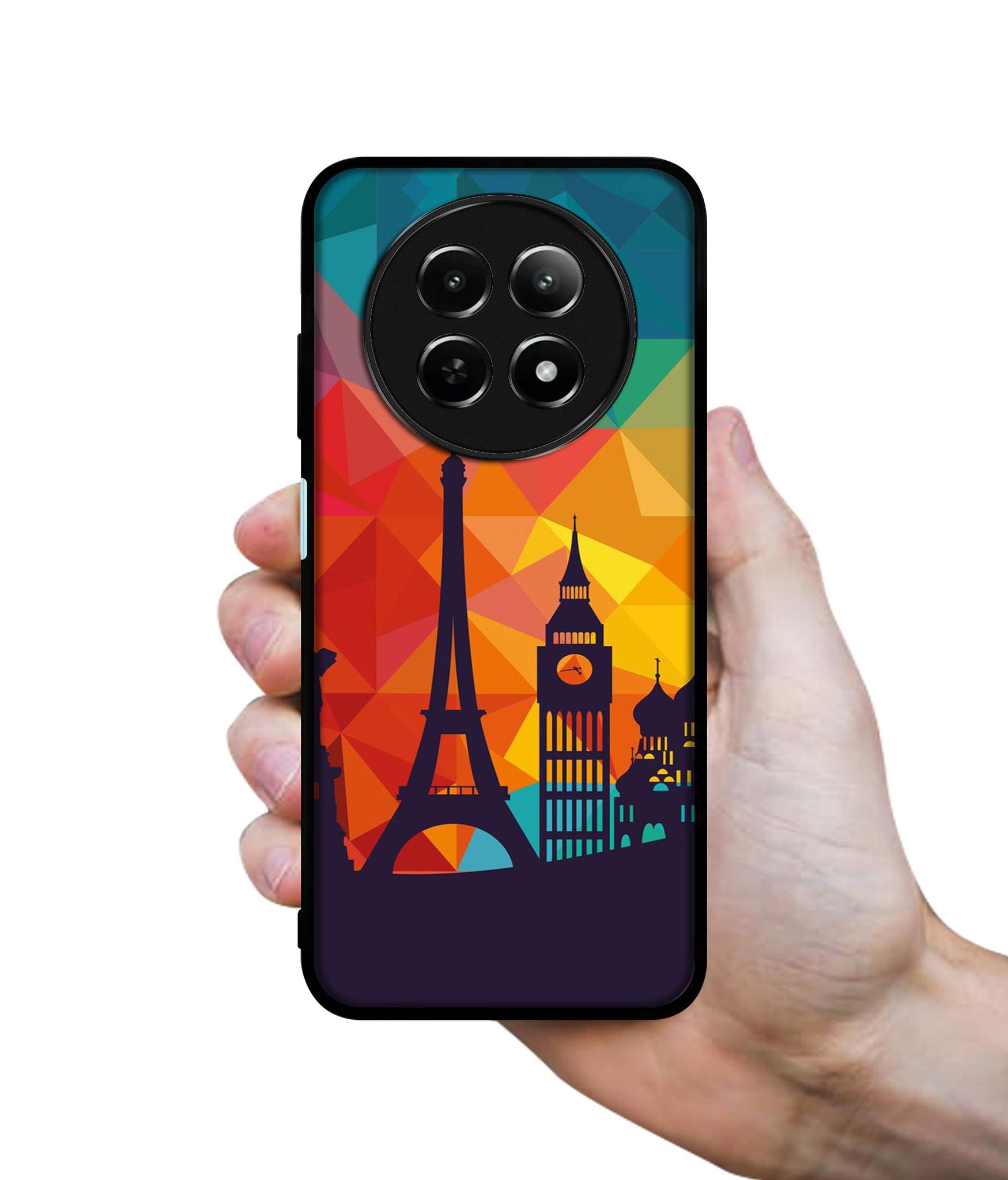 Colored Paris Design Designer 2D Printed Back Case Cover for Realme 12 5G / 13 5G / 12x 5G / C65 5G / Narzo 70x 5G / N65 5G