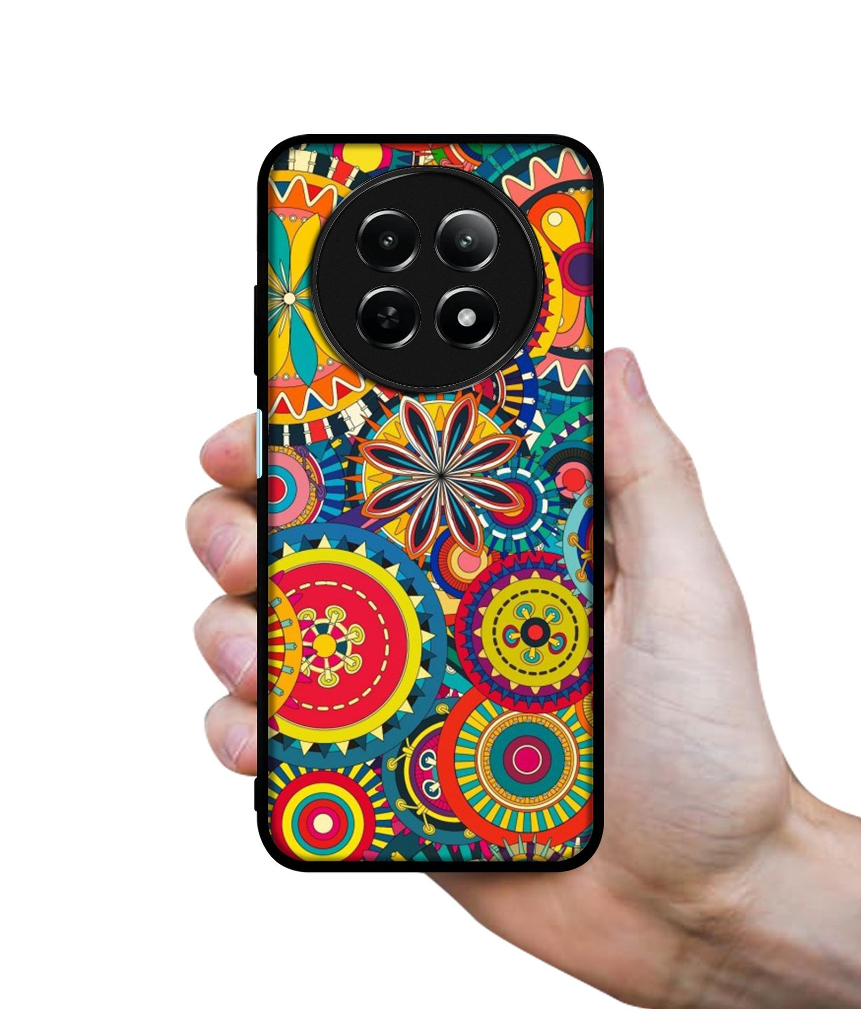 Ring Pattern Print Design Designer 2D Printed Back Case Cover for Realme 12 5G / 13 5G / 12x 5G / C65 5G / Narzo 70x 5G / N65 5G