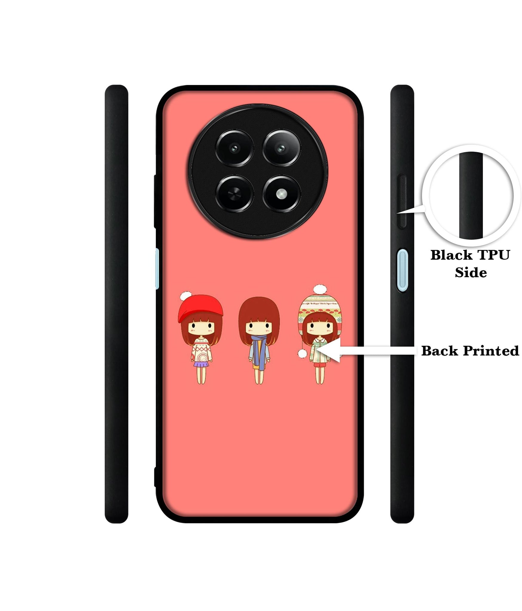 Cute Girls Design Designer 2D Printed Back Case Cover for Realme 12 5G / 13 5G / 12x 5G / C65 5G / Narzo 70x 5G / N65 5G