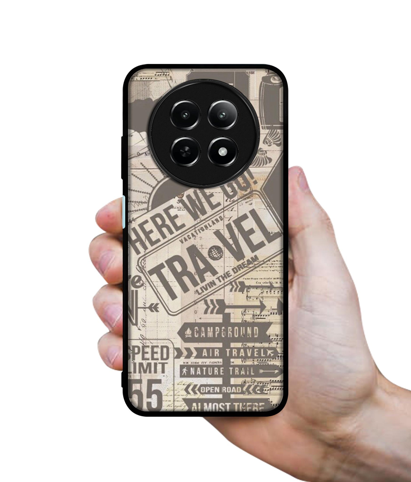 Travel Design Designer 2D Printed Back Case Cover for Realme 12 5G / 13 5G / 12x 5G / C65 5G / Narzo 70x 5G / N65 5G