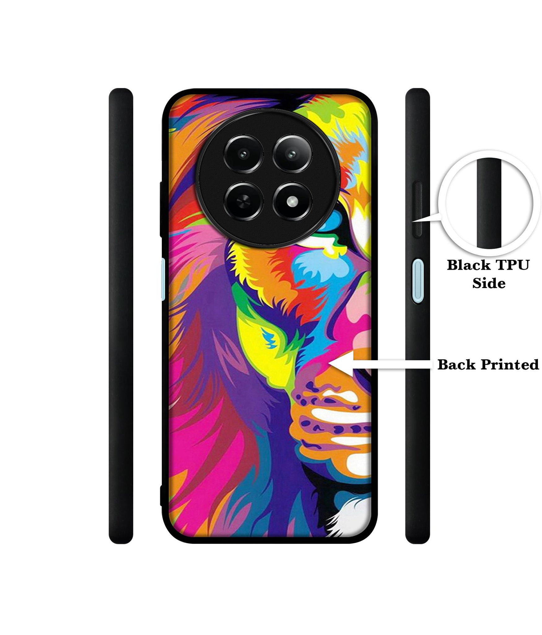 Lion Design Designer 2D Printed Back Case Cover for Realme 12 5G / 13 5G / 12x 5G / C65 5G / Narzo 70x 5G / N65 5G