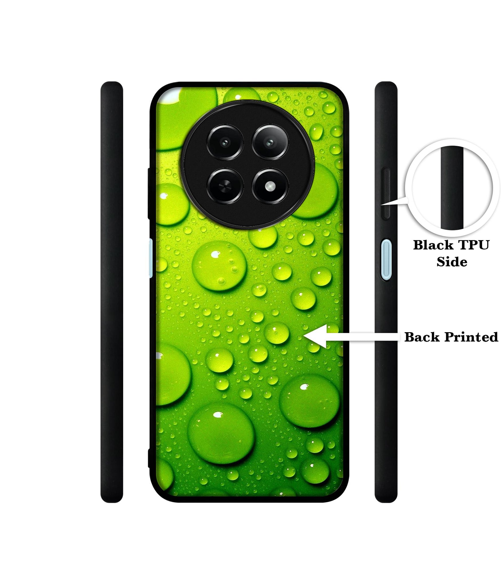 Green Bubbles Design Designer 2D Printed Back Case Cover for Realme 12 5G / 13 5G / 12x 5G / C65 5G / Narzo 70x 5G / N65 5G