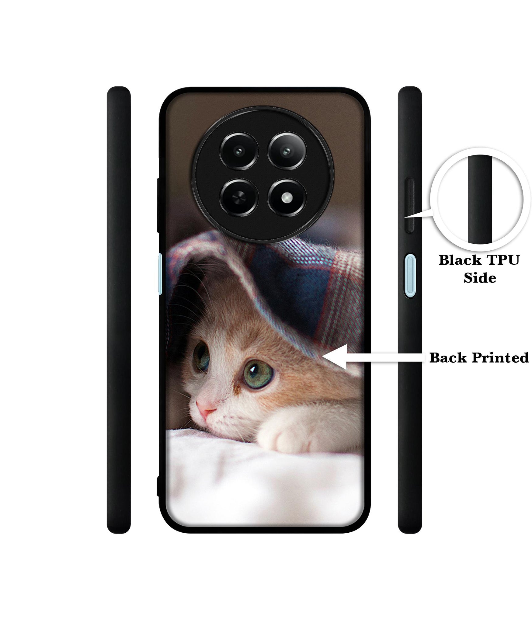 Sleepy Kitten Design Designer 2D Printed Back Case Cover for Realme 12 5G / 13 5G / 12x 5G / C65 5G / Narzo 70x 5G / N65 5G