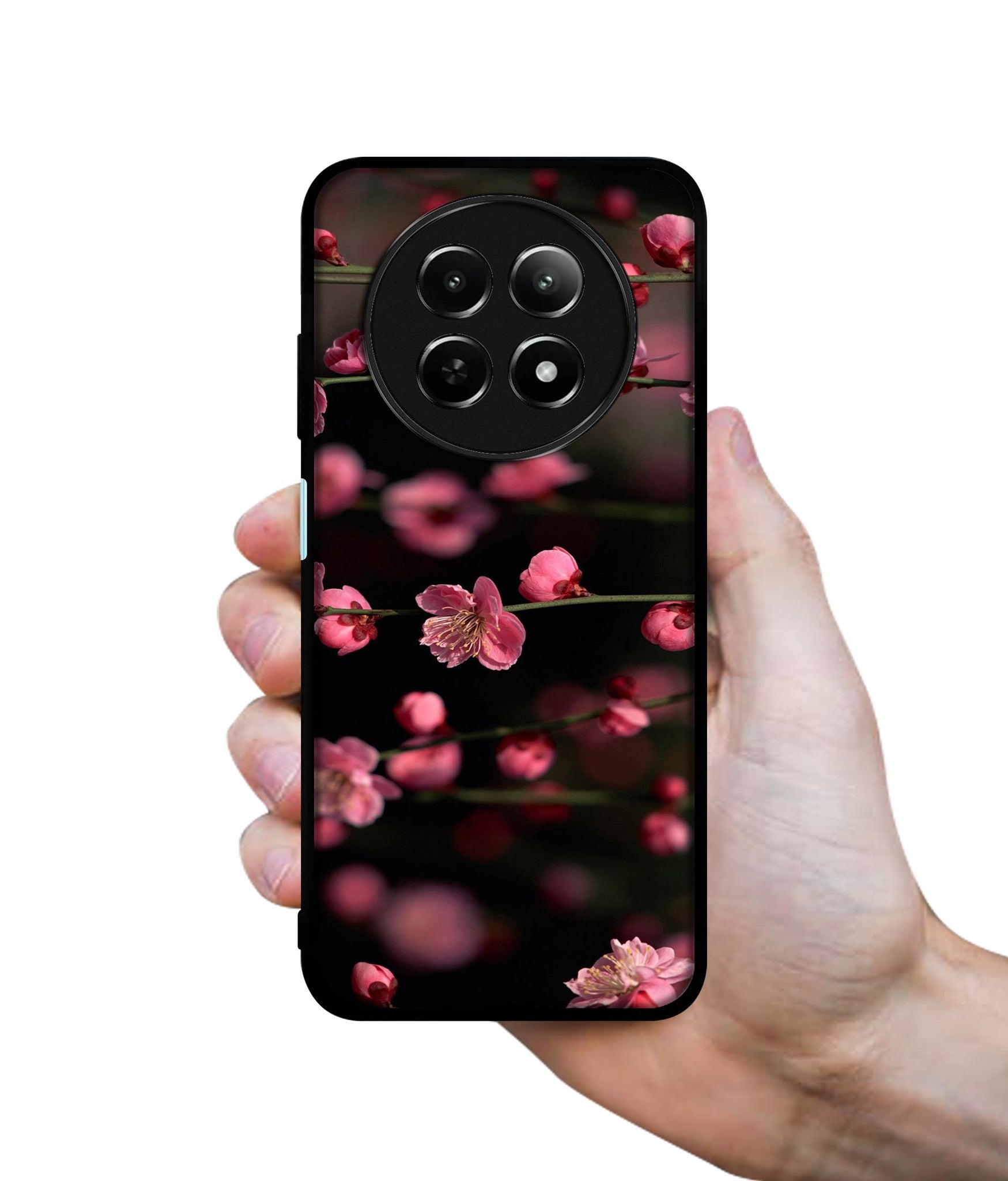 Pink Flowers Design Designer 2D Printed Back Case Cover for Realme 12 5G / 13 5G / 12x 5G / C65 5G / Narzo 70x 5G / N65 5G
