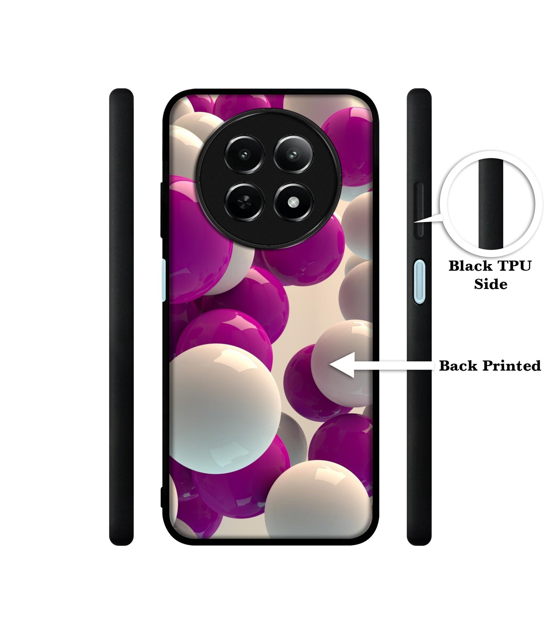 3D Balloons Design Designer 2D Printed Back Case Cover for Realme 12 5G / 13 5G / 12x 5G / C65 5G / Narzo 70x 5G / N65 5G