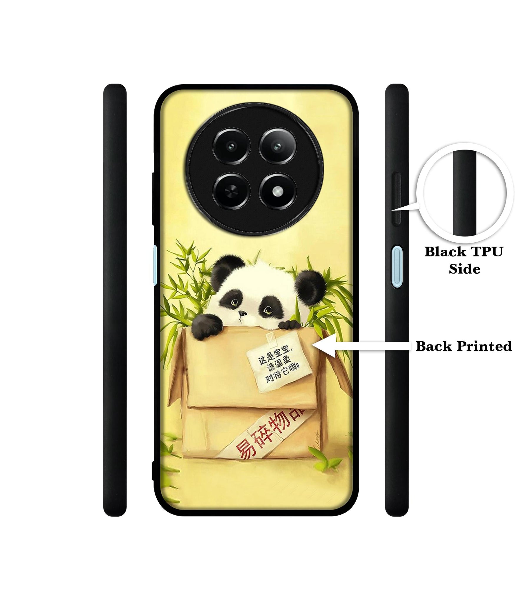 Panda In Box Design Designer 2D Printed Back Case Cover for Realme 12 5G / 13 5G / 12x 5G / C65 5G / Narzo 70x 5G / N65 5G