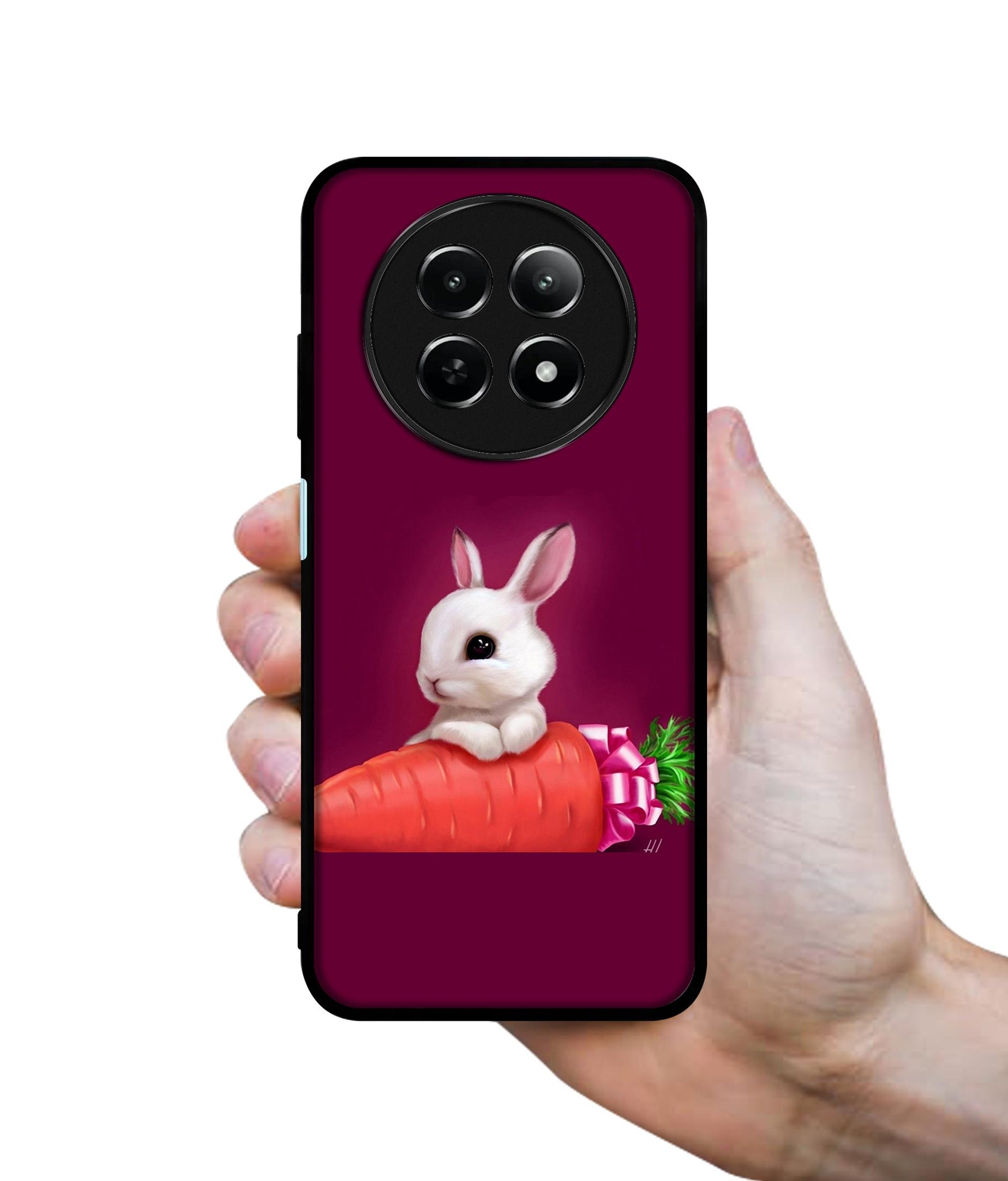 Bunny With Carrot Design Designer 2D Printed Back Case Cover for Realme 12 5G / 13 5G / 12x 5G / C65 5G / Narzo 70x 5G / N65 5G