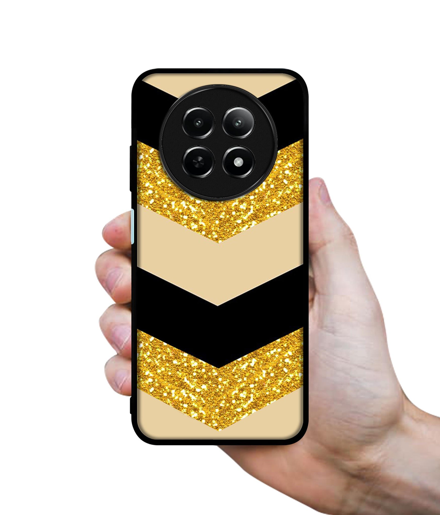 Black & Gold Design Designer 2D Printed Back Case Cover for Realme 12 5G / 13 5G / 12x 5G / C65 5G / Narzo 70x 5G / N65 5G