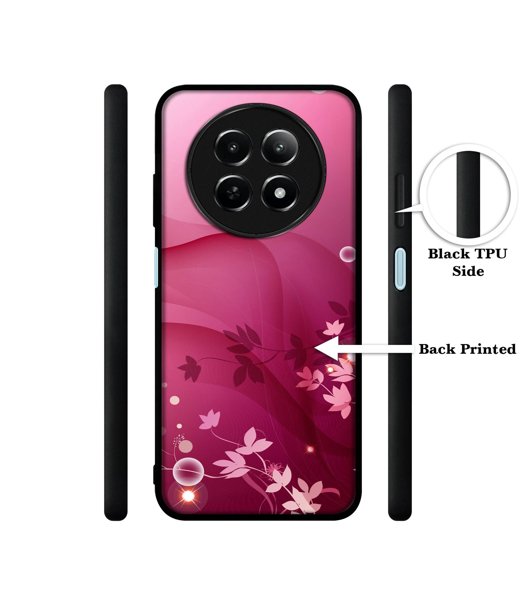 Pink Abstract Design Designer 2D Printed Back Case Cover for Realme 12 5G / 13 5G / 12x 5G / C65 5G / Narzo 70x 5G / N65 5G