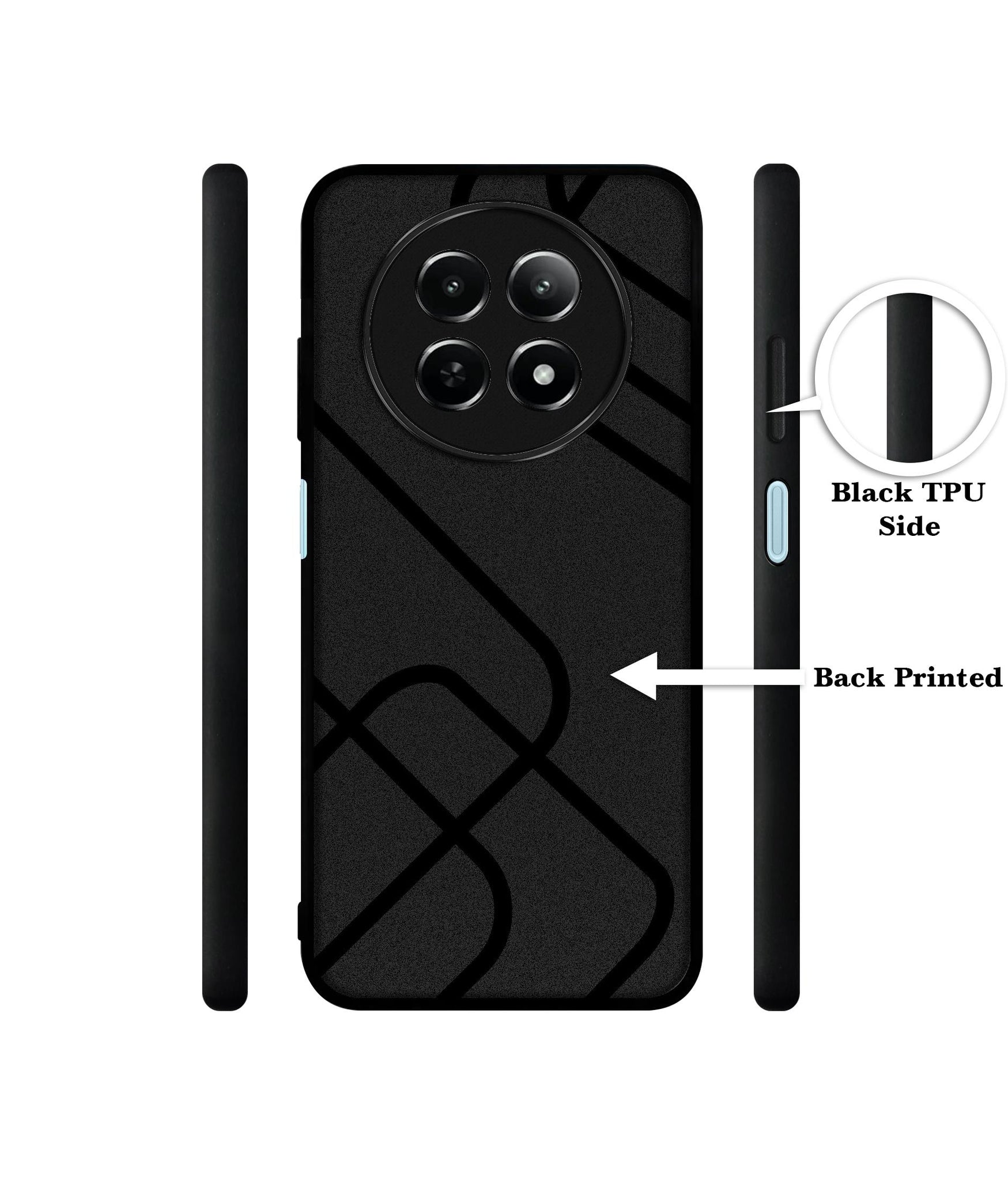 Zig-Zag Black Line Design Designer 2D Printed Back Case Cover for Realme 12 5G / 13 5G / 12x 5G / C65 5G / Narzo 70x 5G / N65 5G