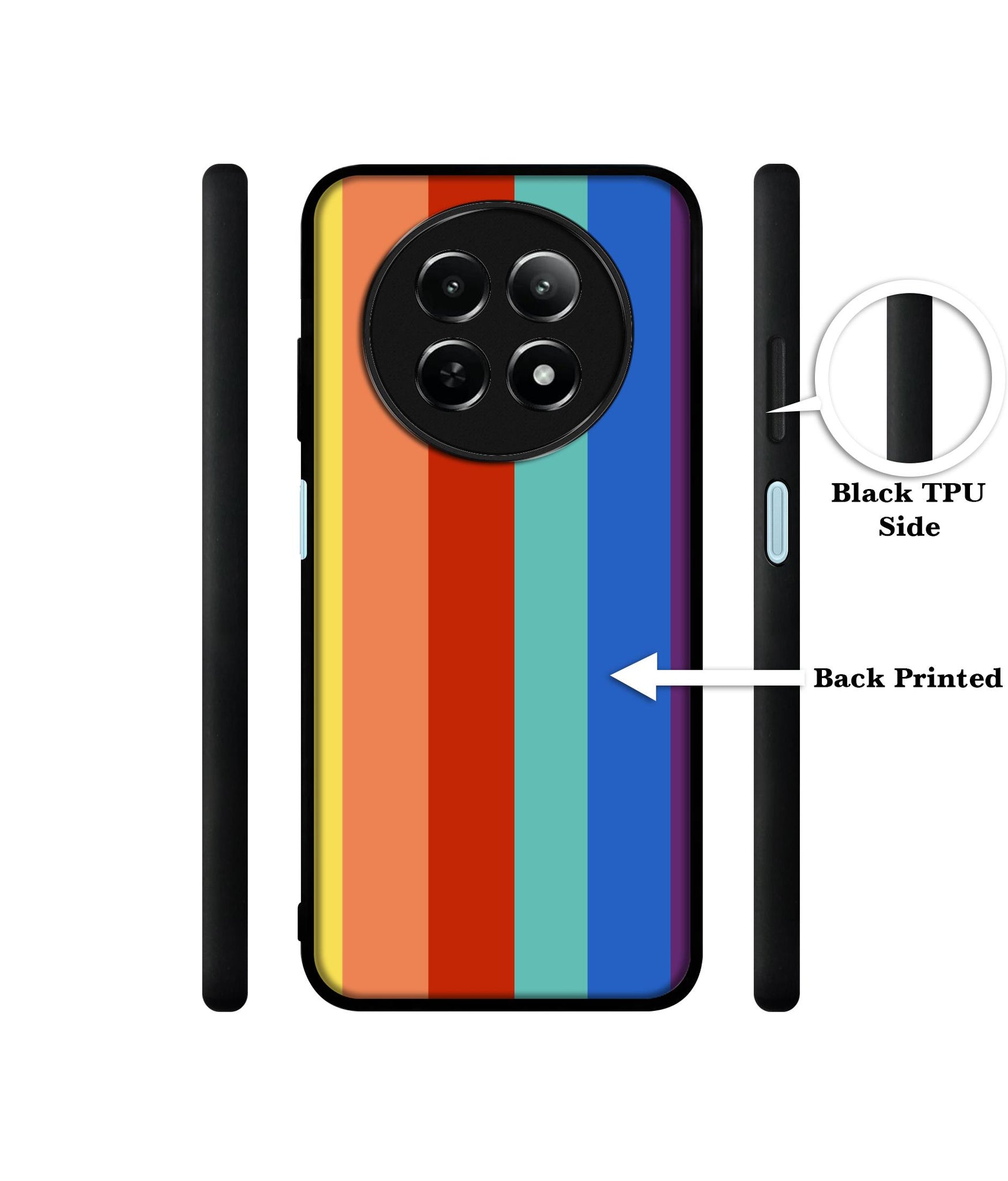 Rainbow Colors Design Designer 2D Printed Back Case Cover for Realme 12 5G / 13 5G / 12x 5G / C65 5G / Narzo 70x 5G / N65 5G