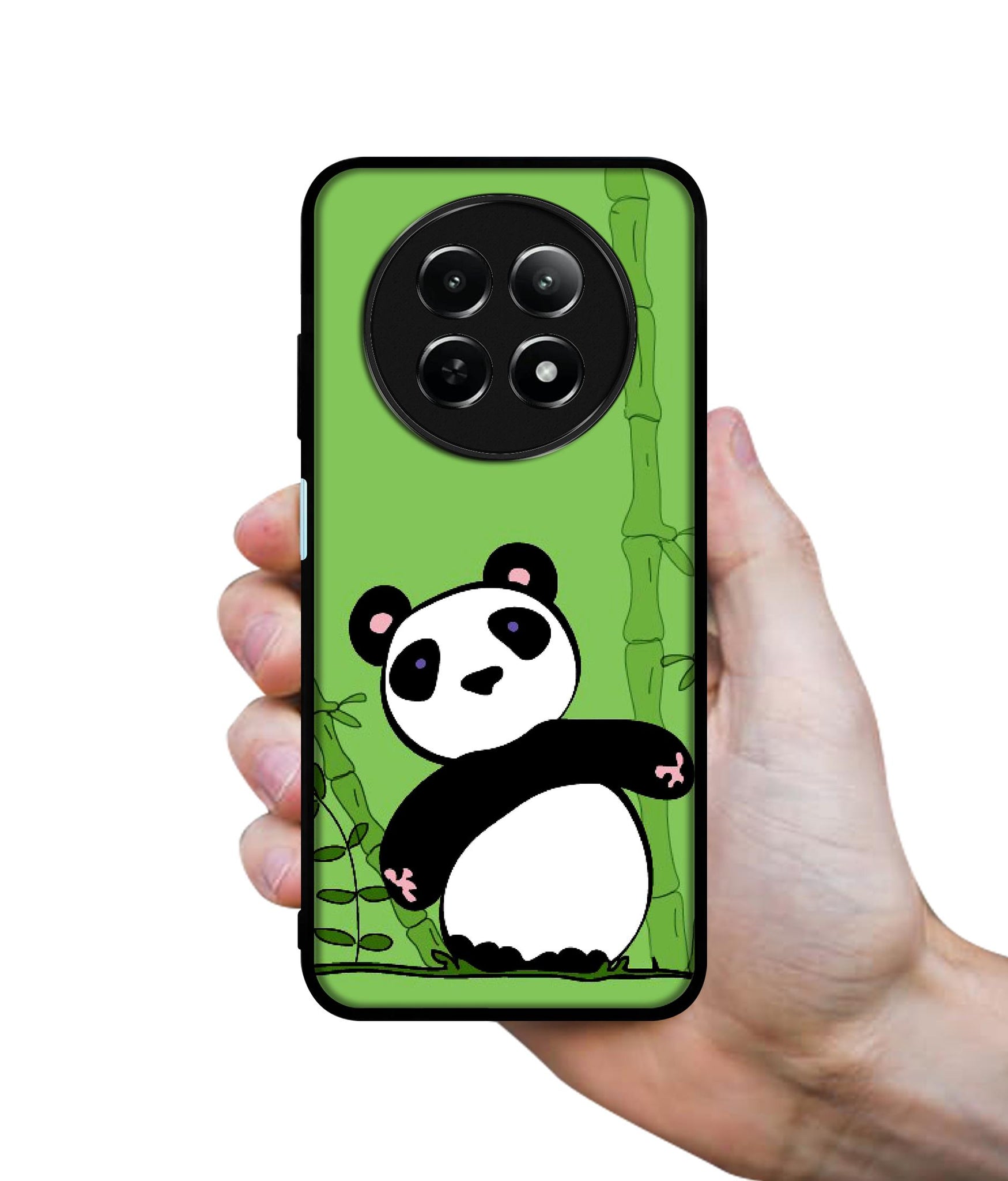 Panda with Bamboo Design Designer 2D Printed Back Case Cover for Realme 12 5G / 13 5G / 12x 5G / C65 5G / Narzo 70x 5G / N65 5G