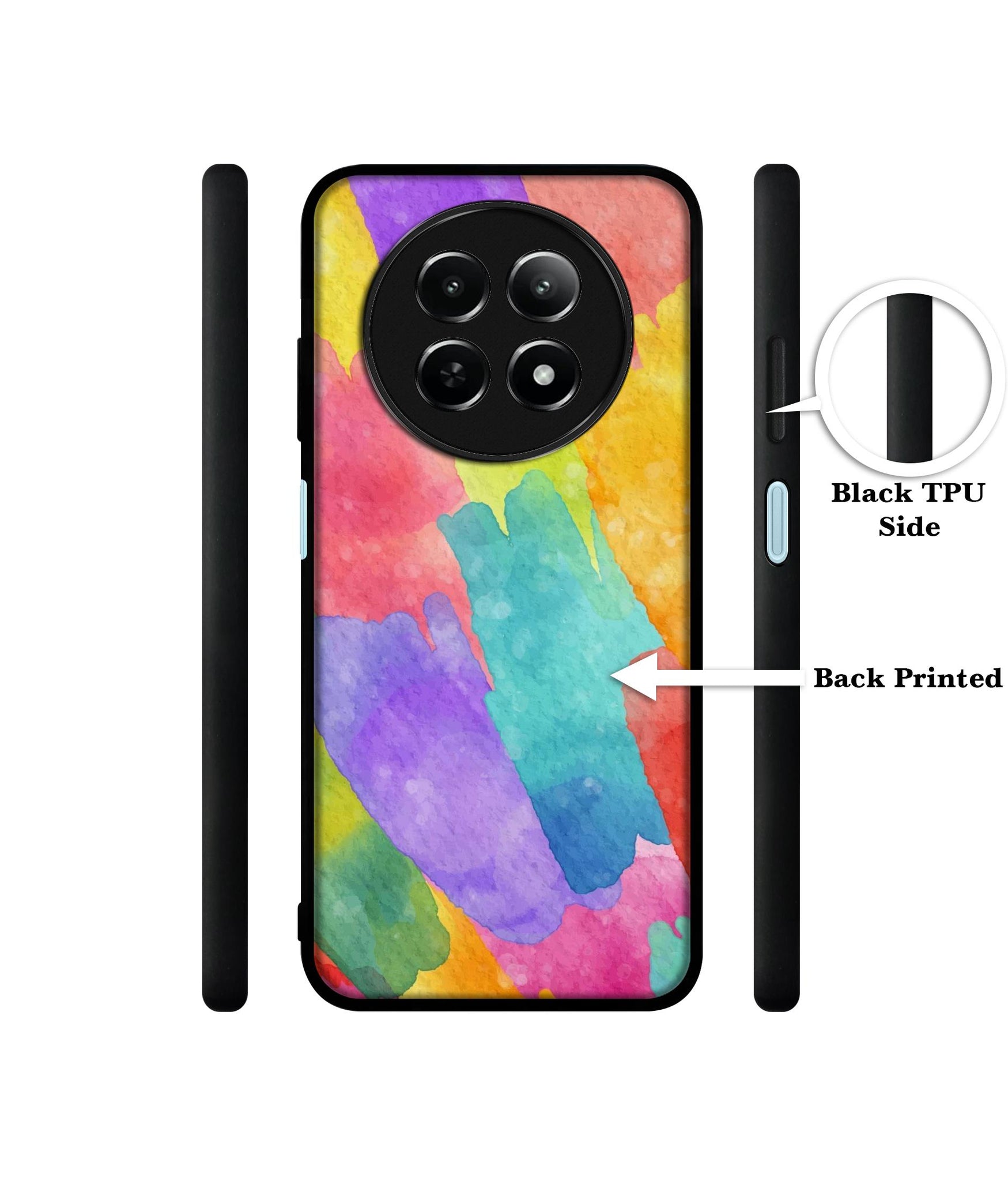 Water Paint Colorful Abstract Design Designer 2D Printed Back Case Cover for Realme 12 5G / 13 5G / 12x 5G / C65 5G / Narzo 70x 5G / N65 5G