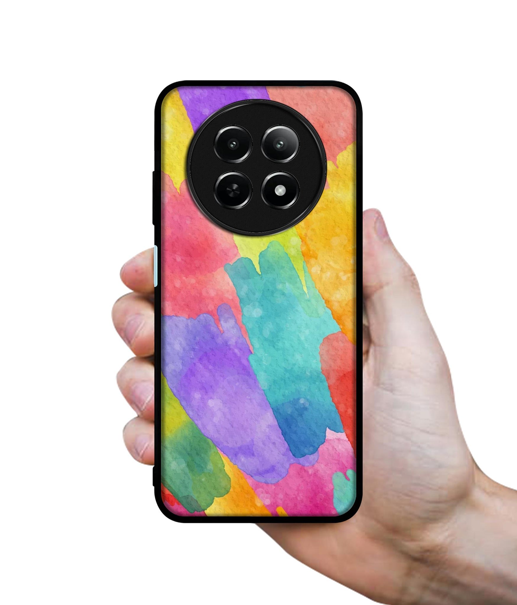 Water Paint Colorful Abstract Design Designer 2D Printed Back Case Cover for Realme 12 5G / 13 5G / 12x 5G / C65 5G / Narzo 70x 5G / N65 5G