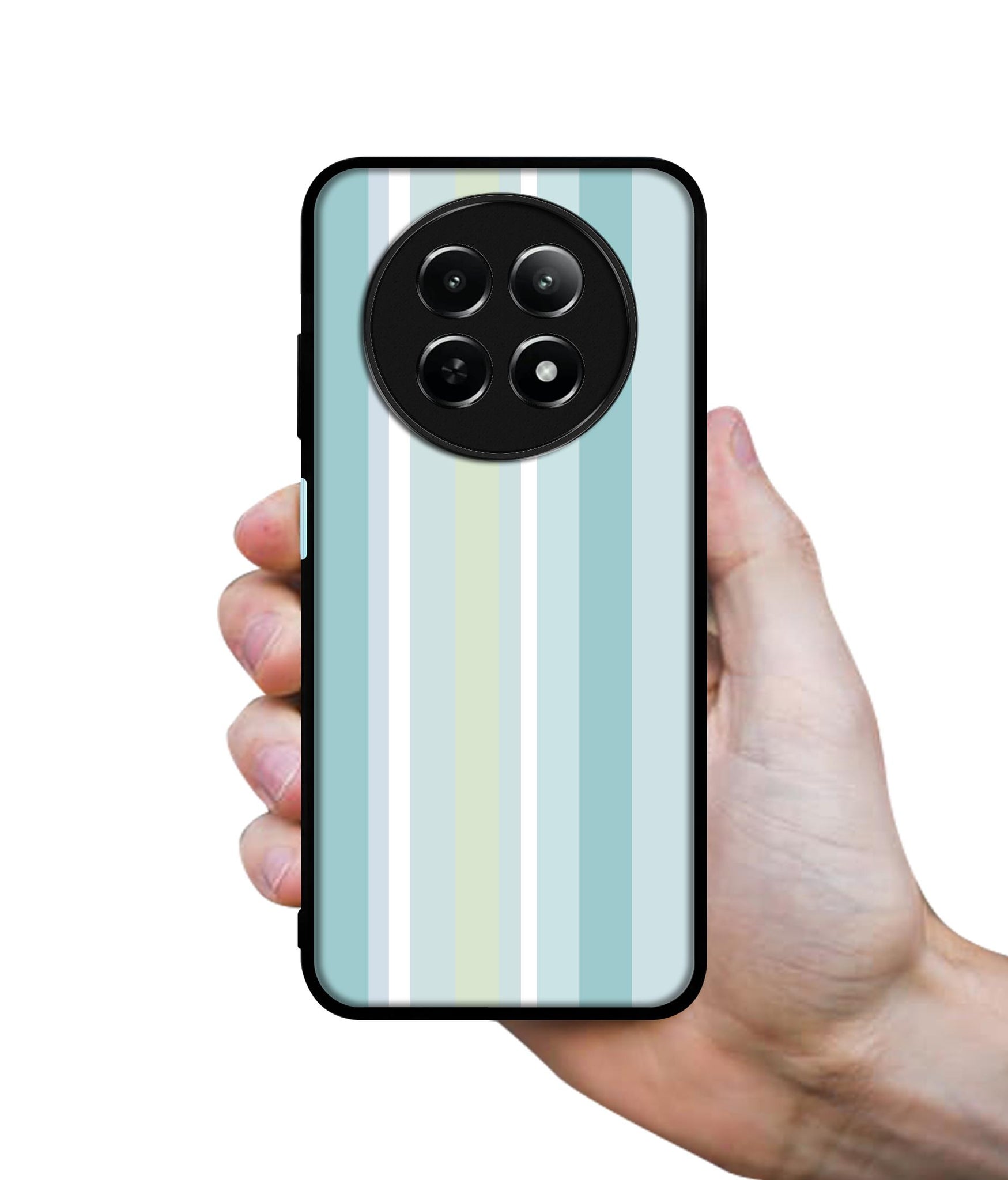 Light Green Stripes Design Designer 2D Printed Back Case Cover for Realme 12 5G / 13 5G / 12x 5G / C65 5G / Narzo 70x 5G / N65 5G