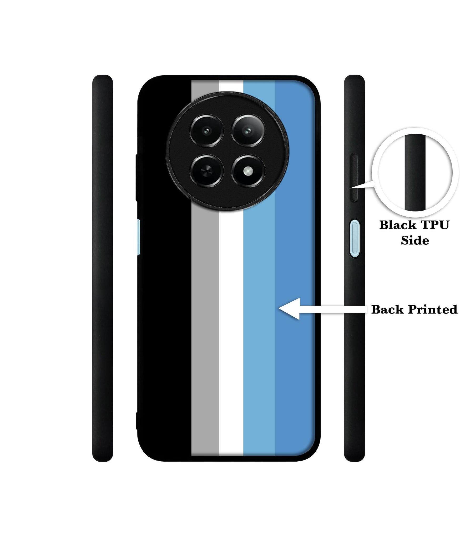 White and Blue Lines Design Designer 2D Printed Back Case Cover for Realme 12 5G / 13 5G / 12x 5G / C65 5G / Narzo 70x 5G / N65 5G