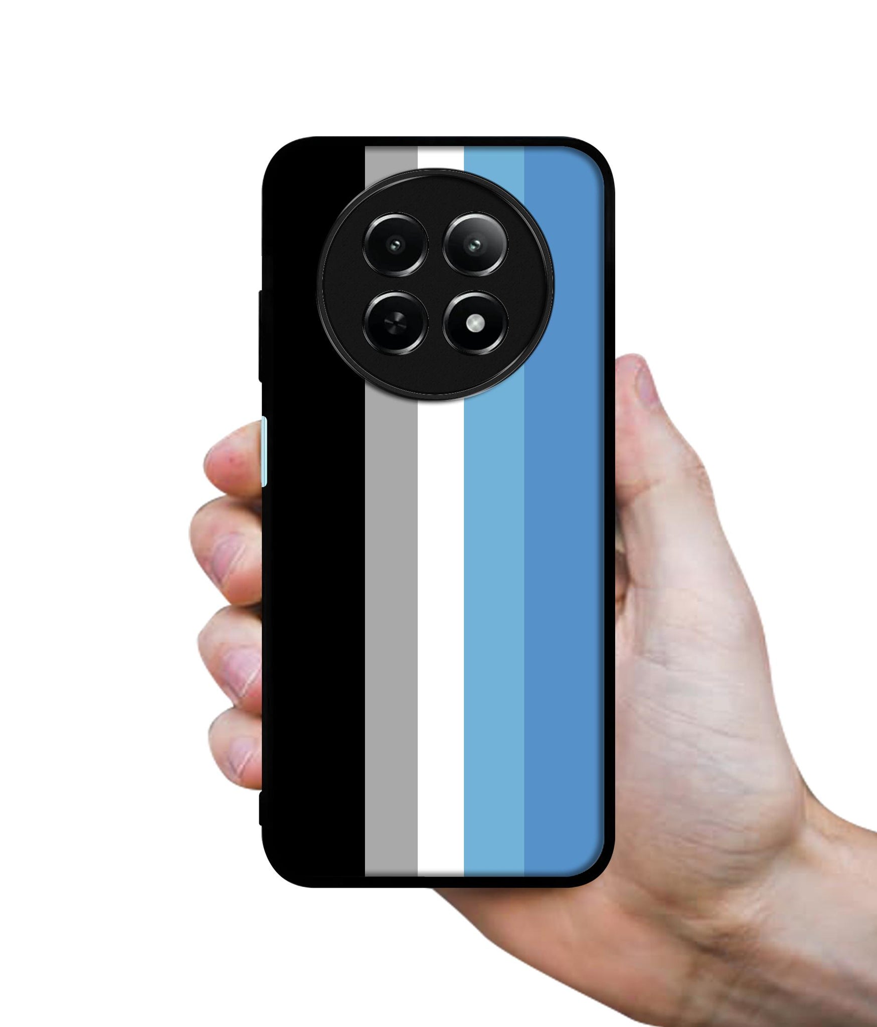 White and Blue Lines Design Designer 2D Printed Back Case Cover for Realme 12 5G / 13 5G / 12x 5G / C65 5G / Narzo 70x 5G / N65 5G