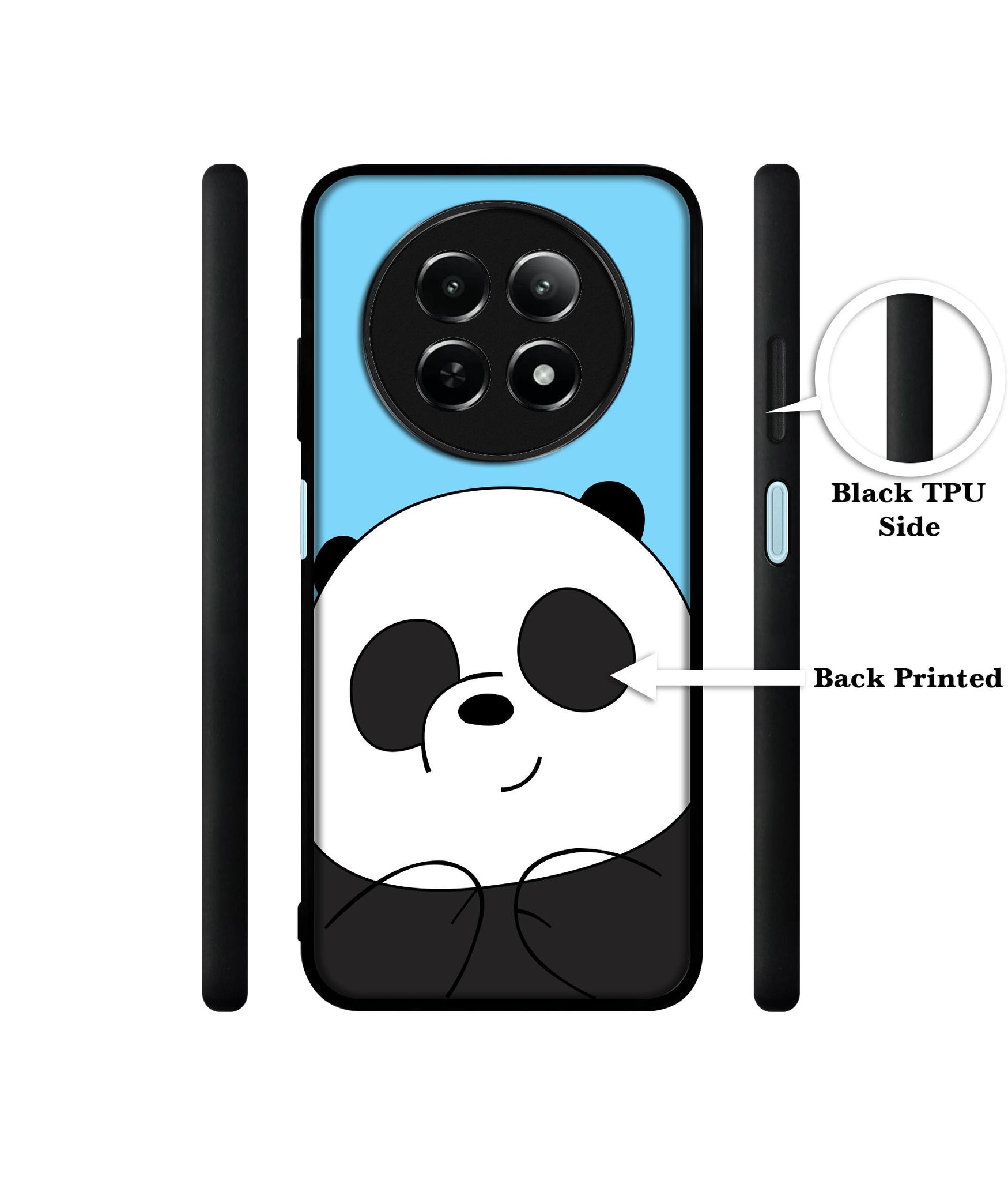 Cute Panda Design Designer 2D Printed Back Case Cover for Realme 12 5G / 13 5G / 12x 5G / C65 5G / Narzo 70x 5G / N65 5G