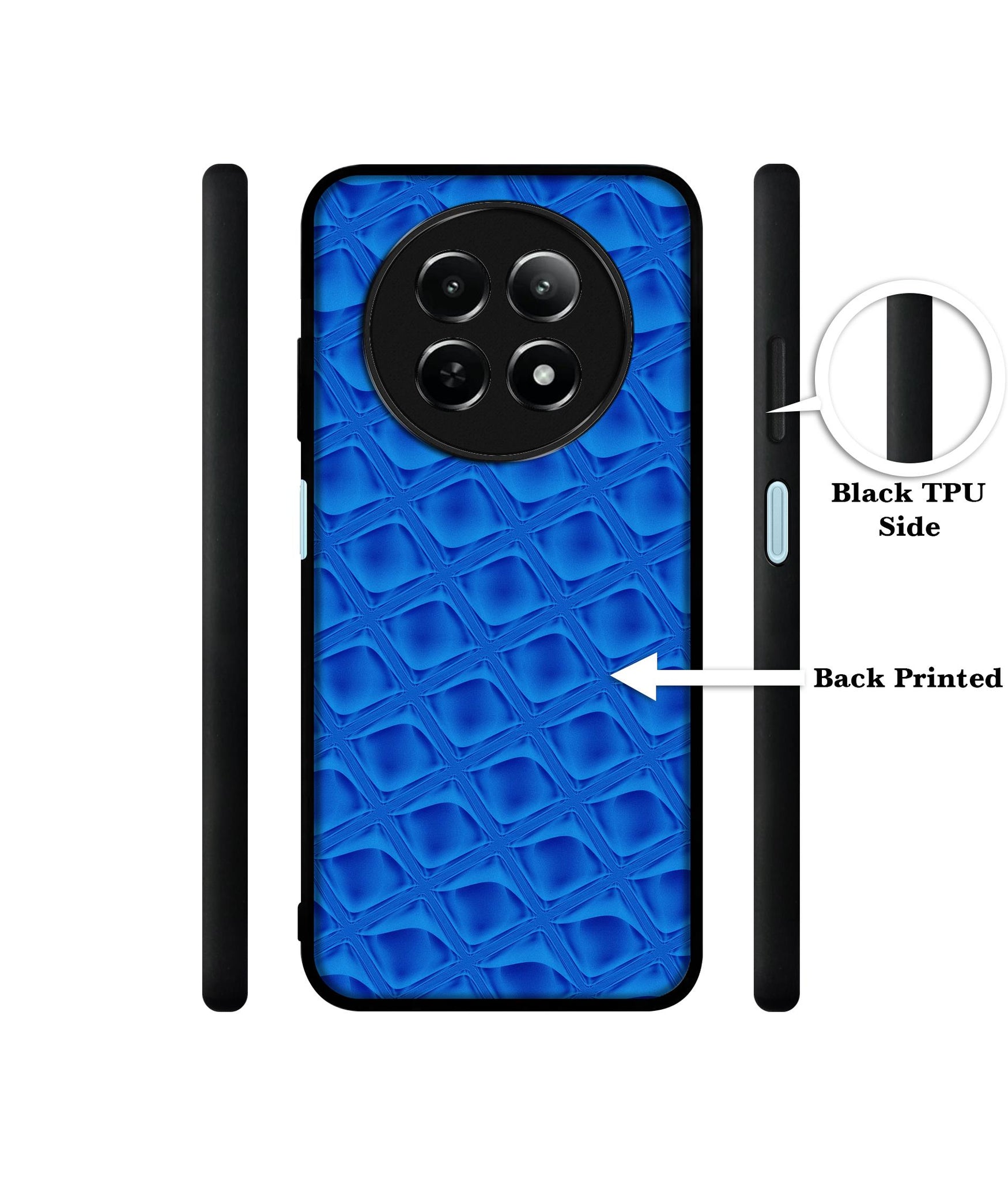 Blue Diamond Design Designer 2D Printed Back Case Cover for Realme 12 5G / 13 5G / 12x 5G / C65 5G / Narzo 70x 5G / N65 5G