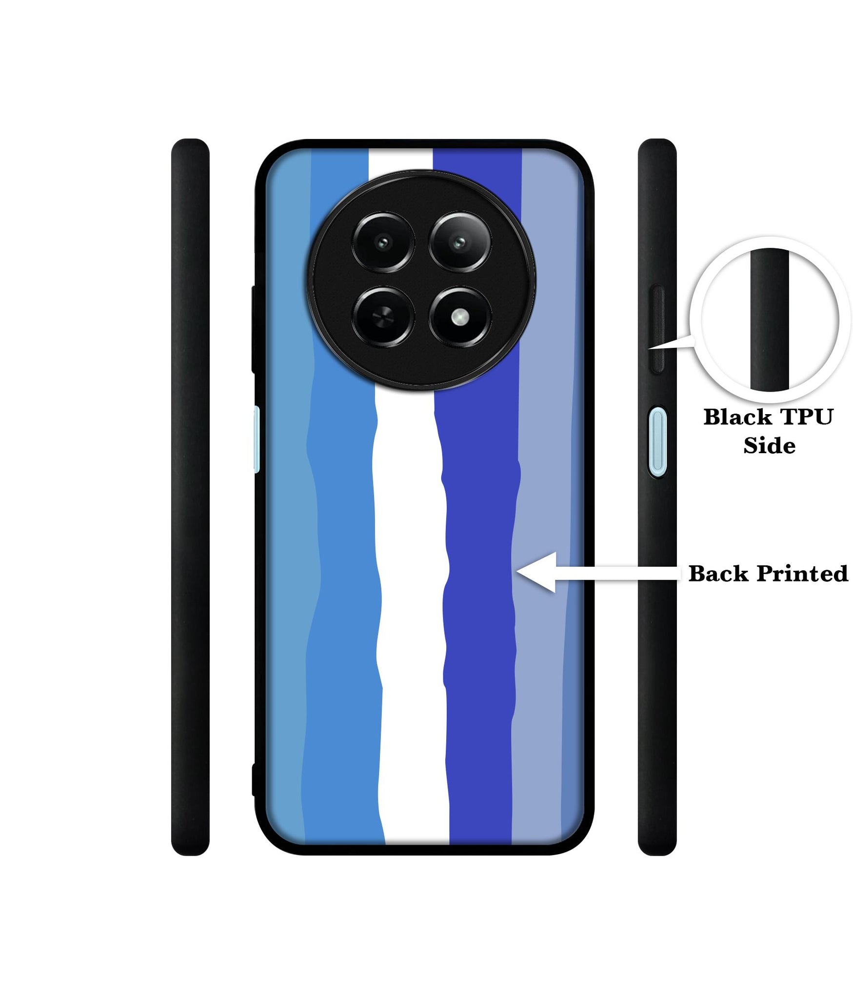 Blue Stripes Rainbow Design Designer 2D Printed Back Case Cover for Realme 12 5G / 13 5G / 12x 5G / C65 5G / Narzo 70x 5G / N65 5G