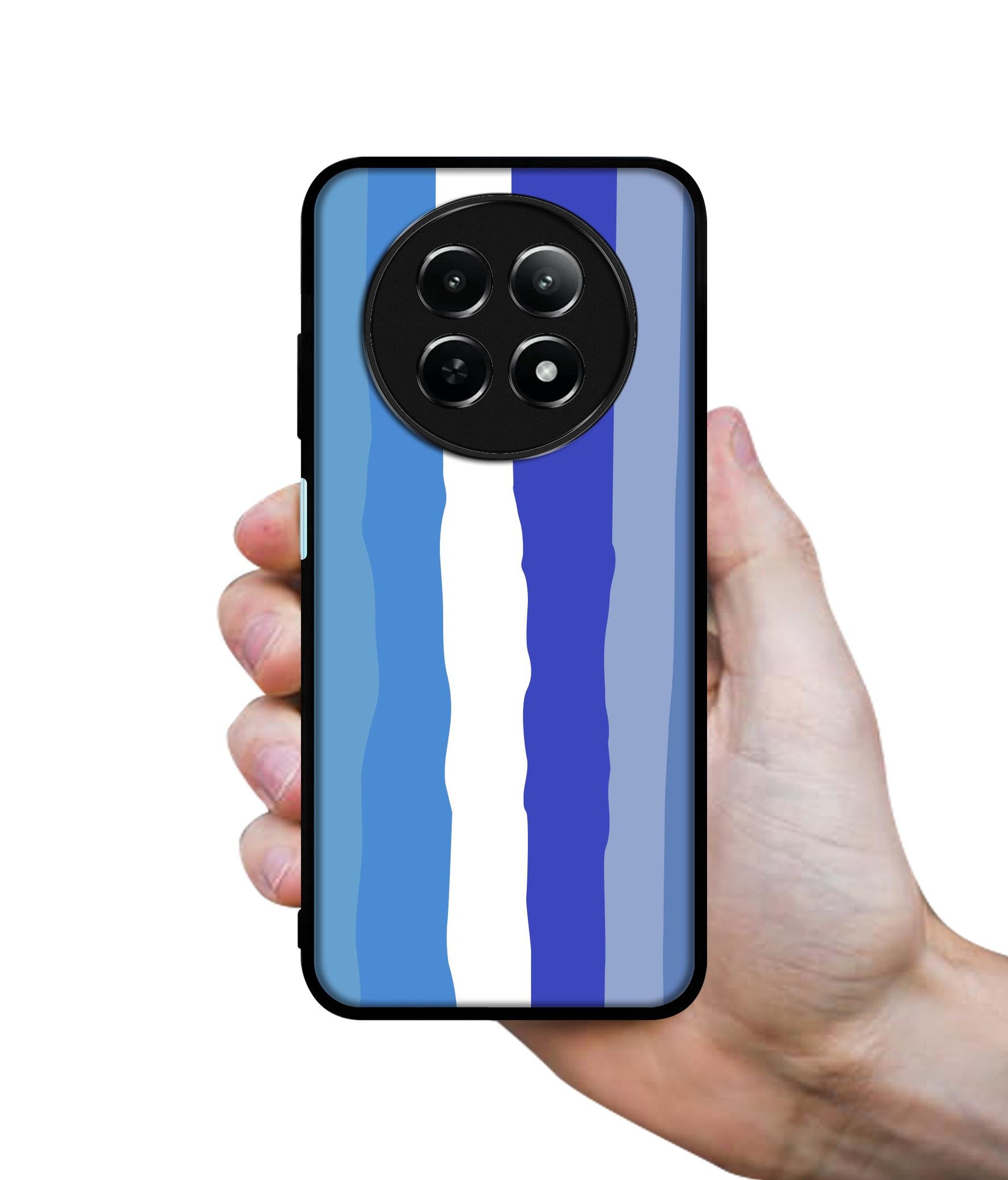 Blue Stripes Rainbow Design Designer 2D Printed Back Case Cover for Realme 12 5G / 13 5G / 12x 5G / C65 5G / Narzo 70x 5G / N65 5G