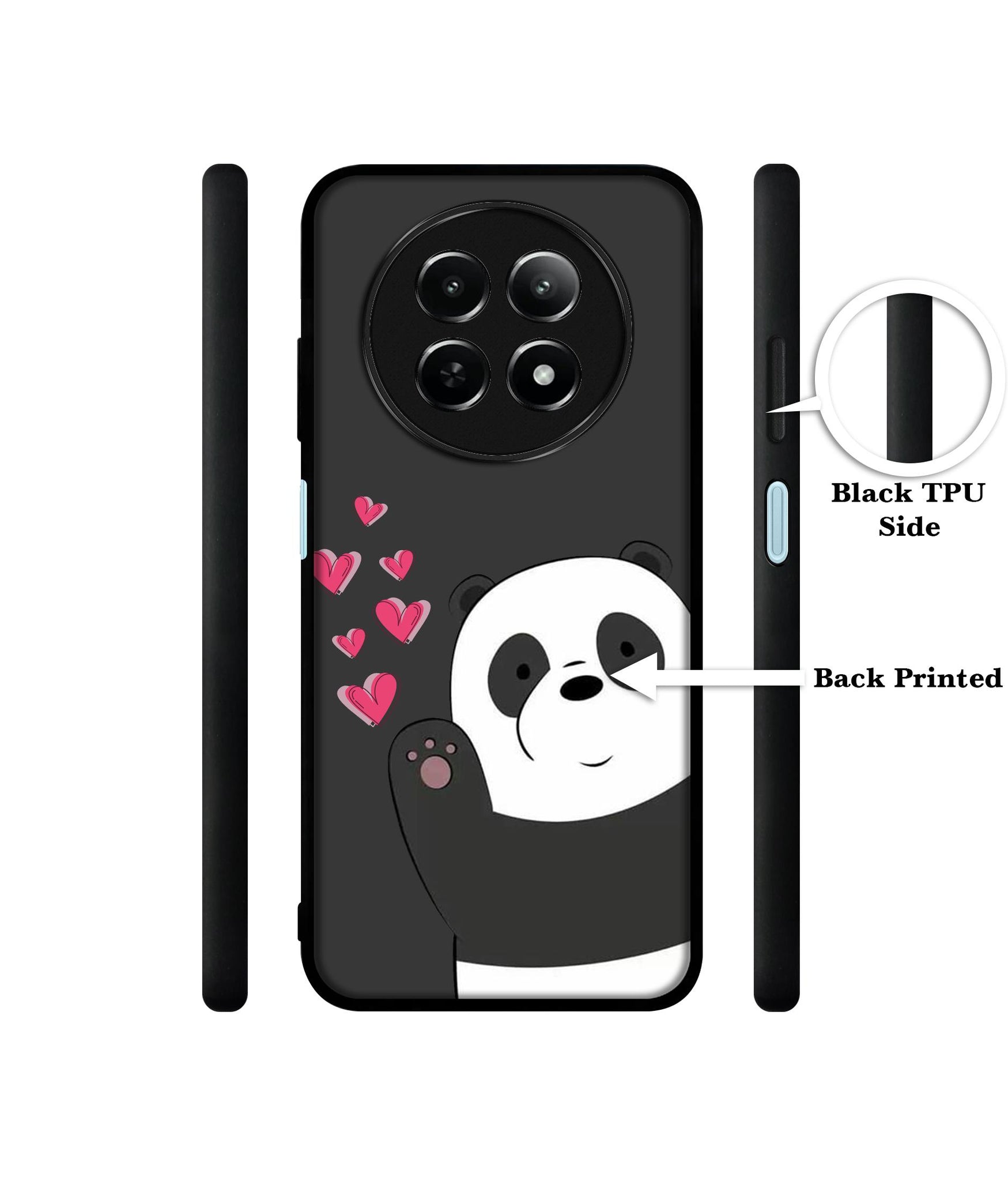 Love Panda Design Designer 2D Printed Back Case Cover for Realme 12 5G / 13 5G / 12x 5G / C65 5G / Narzo 70x 5G / N65 5G